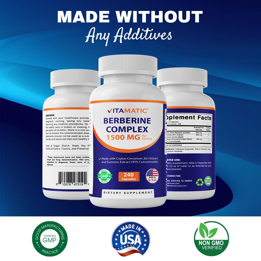 Foto 4 pulgar | Suplemento Vitamático De Berberina 1500 Mg Con Canela De Ceilán - Venta Internacional.
