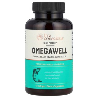 Foto 1 | Suplemento Live Conscious Omegawell Omegawell 60 Cápsulas Blandas - Venta Internacional.