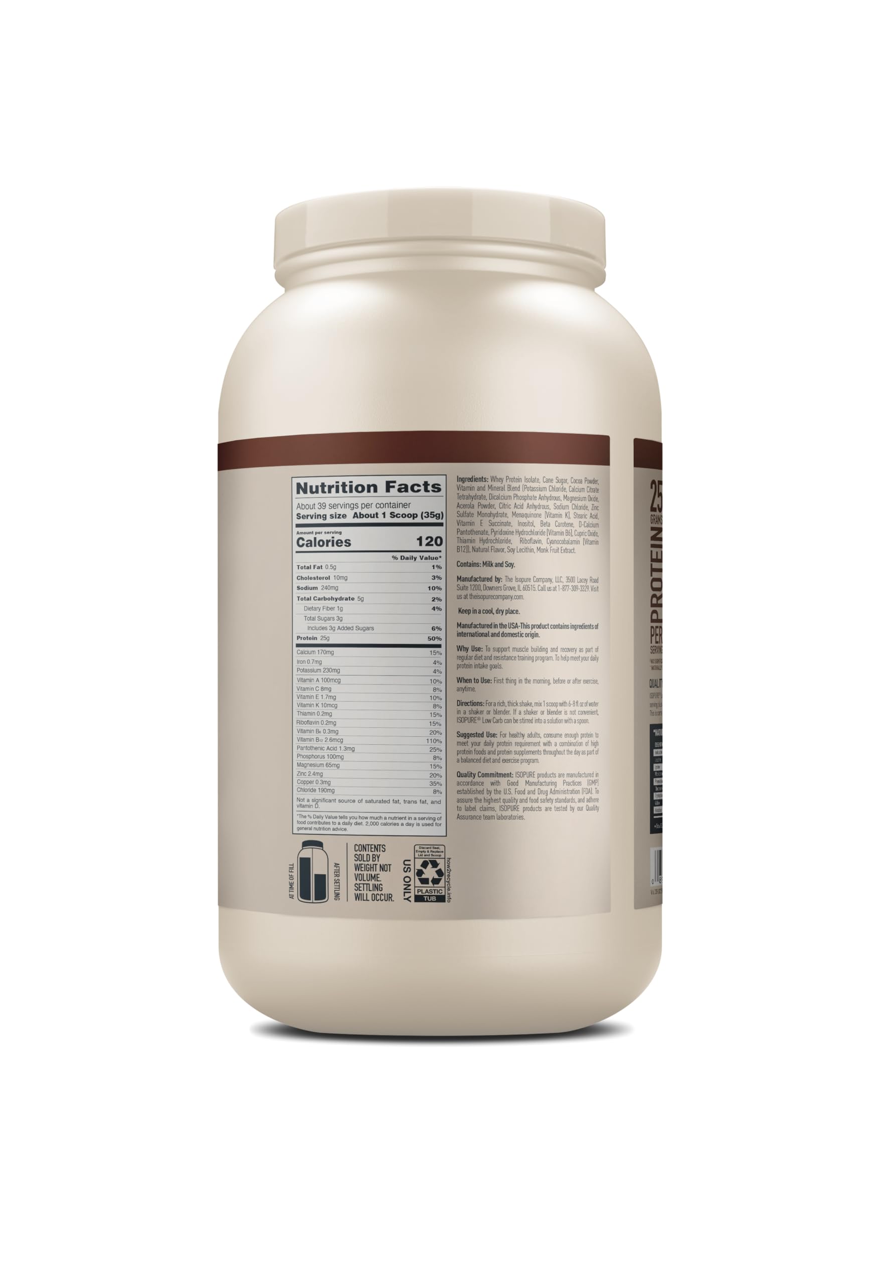 Foto 3 pulgar | Proteína Isopure Whey Isolate con Vitamina C y Zinc 1.36 Kg - Venta Internacional