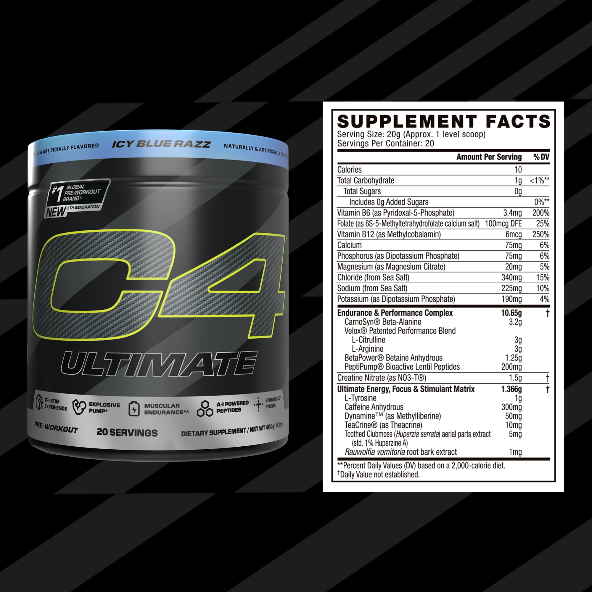 Foto 7 pulgar | Polvo Para Antes Del Entrenamiento Cellucor C4 Ultimate Sin Azúcar, 20 Porciones - Venta Internacional.