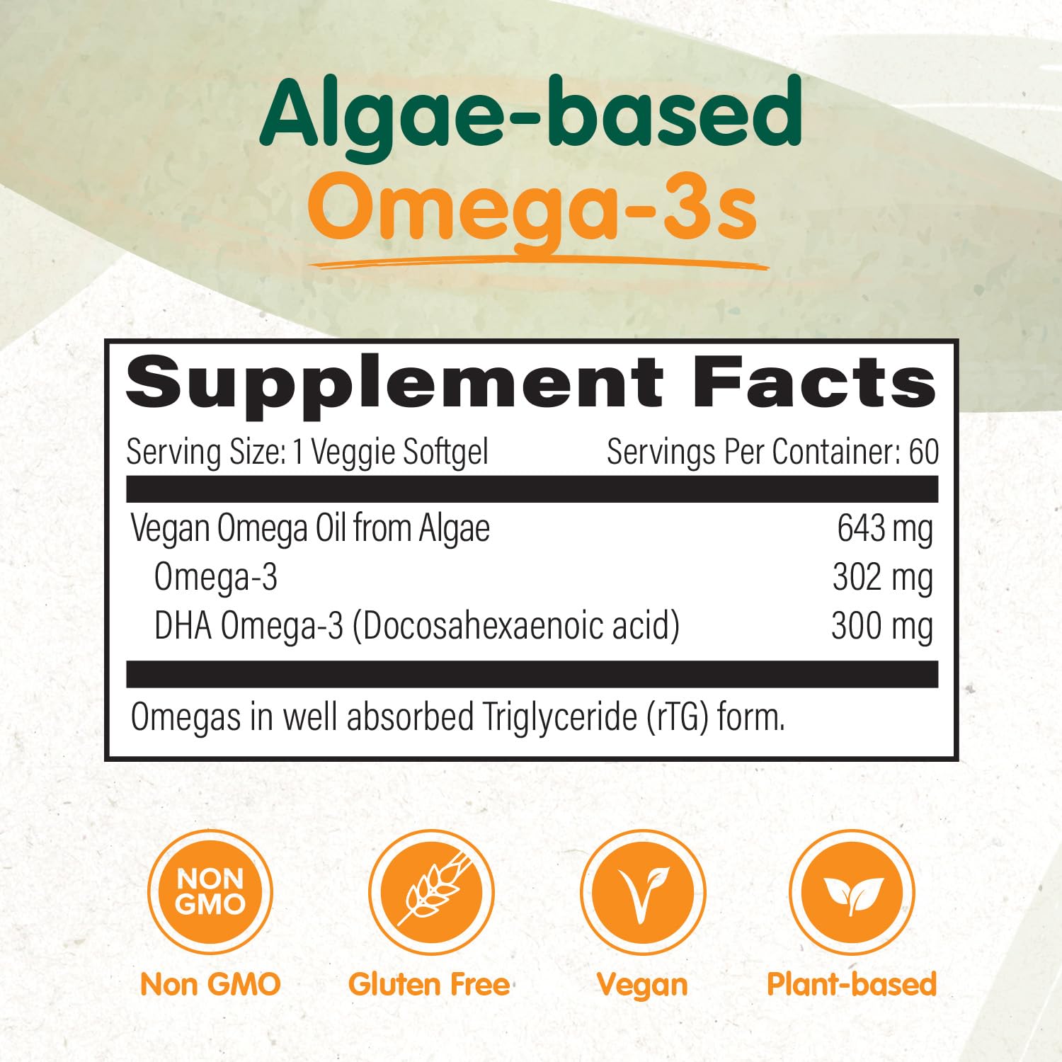 Foto 4 pulgar | Suplemento Omegavia Vegan Omega 3 300 Mg De Dha 60 Cápsulas Blandas - Venta Internacional.