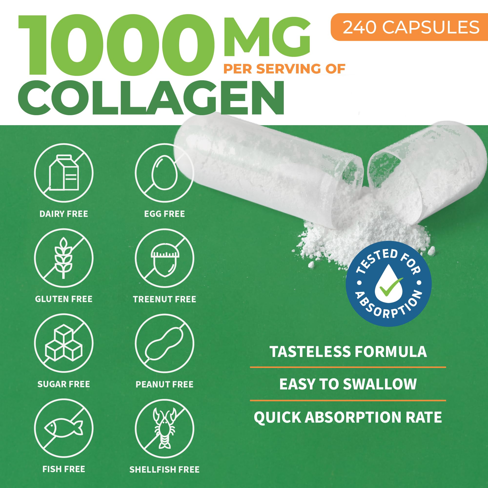Foto 4 pulgar | Suplementos De Colágeno Forestleaf Multi Collagen 240 Cápsulas - Venta Internacional.