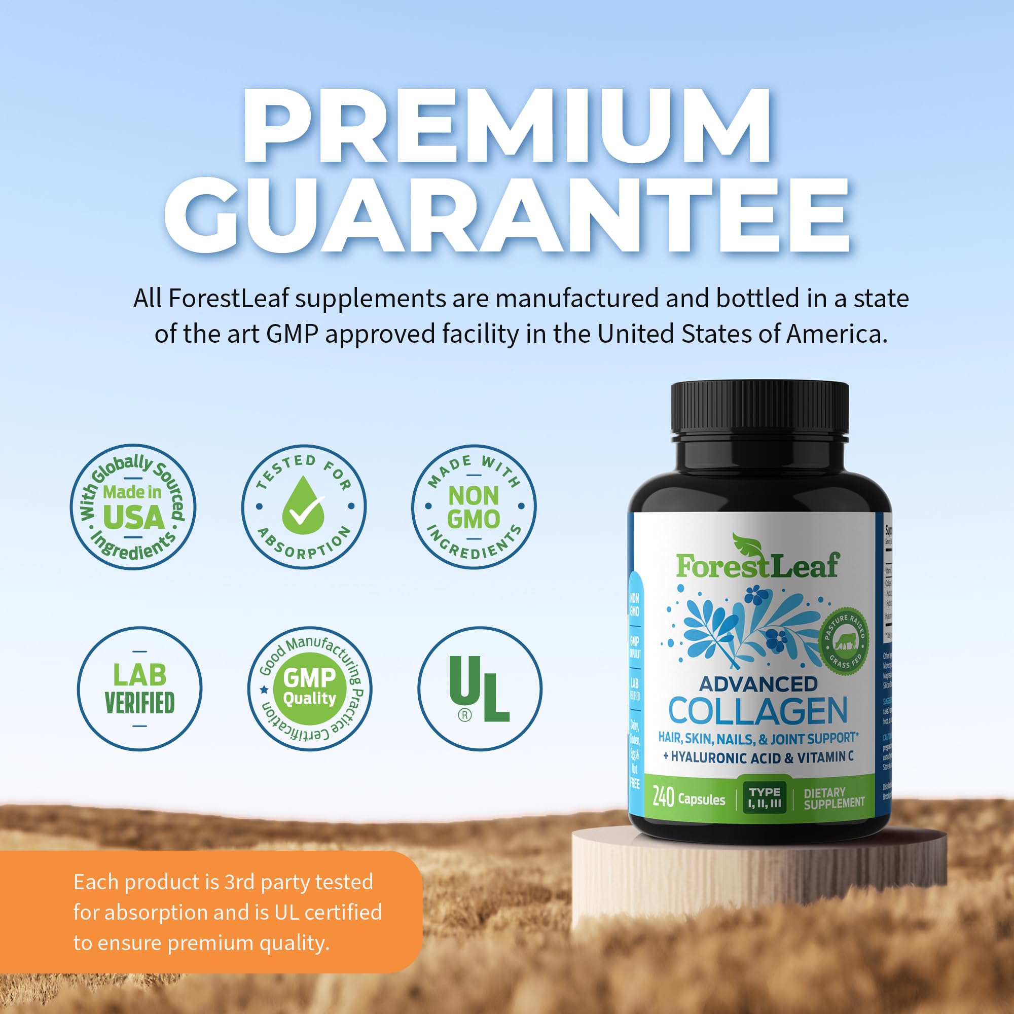 Foto 7 | Suplementos De Colágeno Forestleaf Multi Collagen 240 Cápsulas - Venta Internacional.