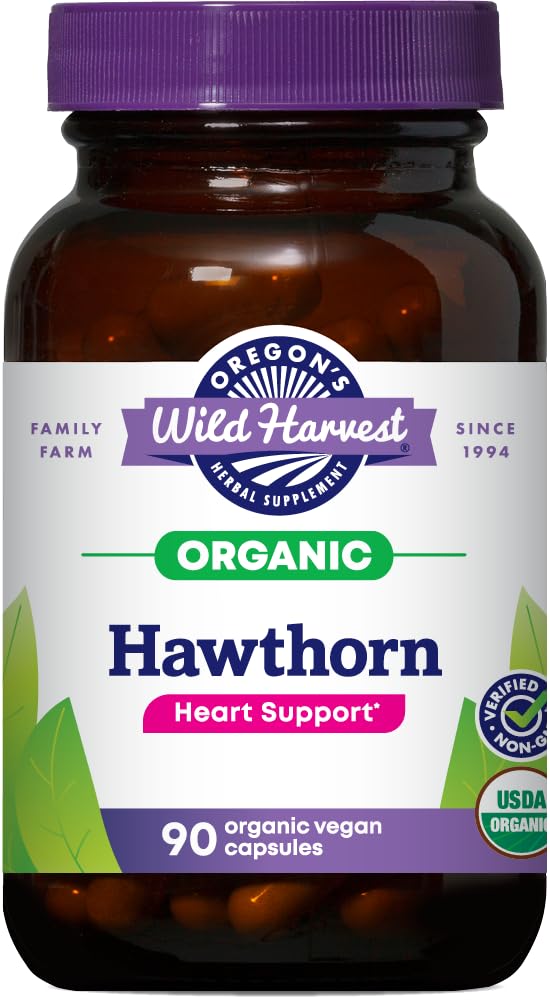 Foto 2 pulgar | Suplemento Oregon Wild Harvest Hawthorn 1200 Mg 90 Cápsulas - Venta Internacional.