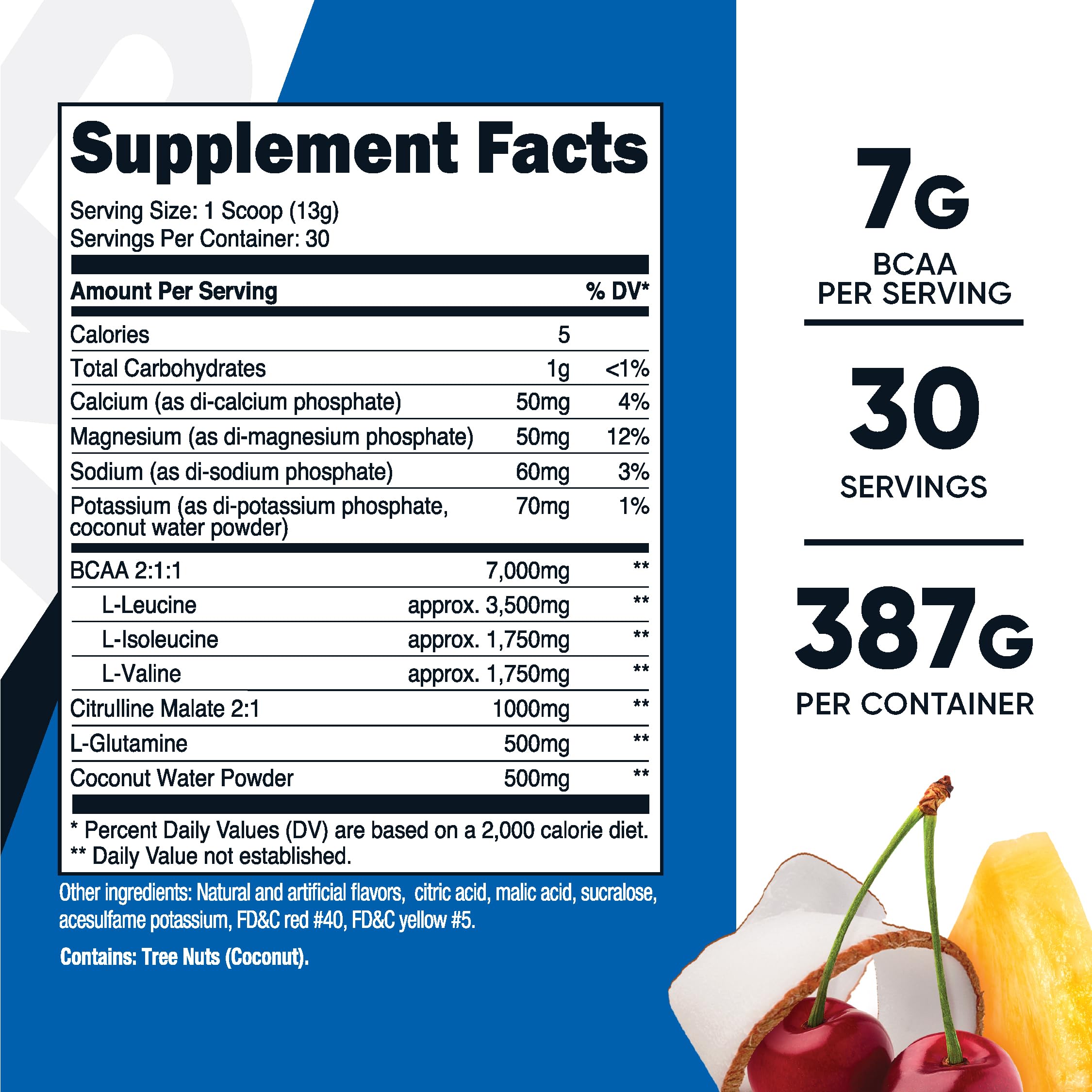 Foto 2 | Suplemento Nutricost Bcaa + Hydration Powder Tropical 30 Serv - Venta Internacional.