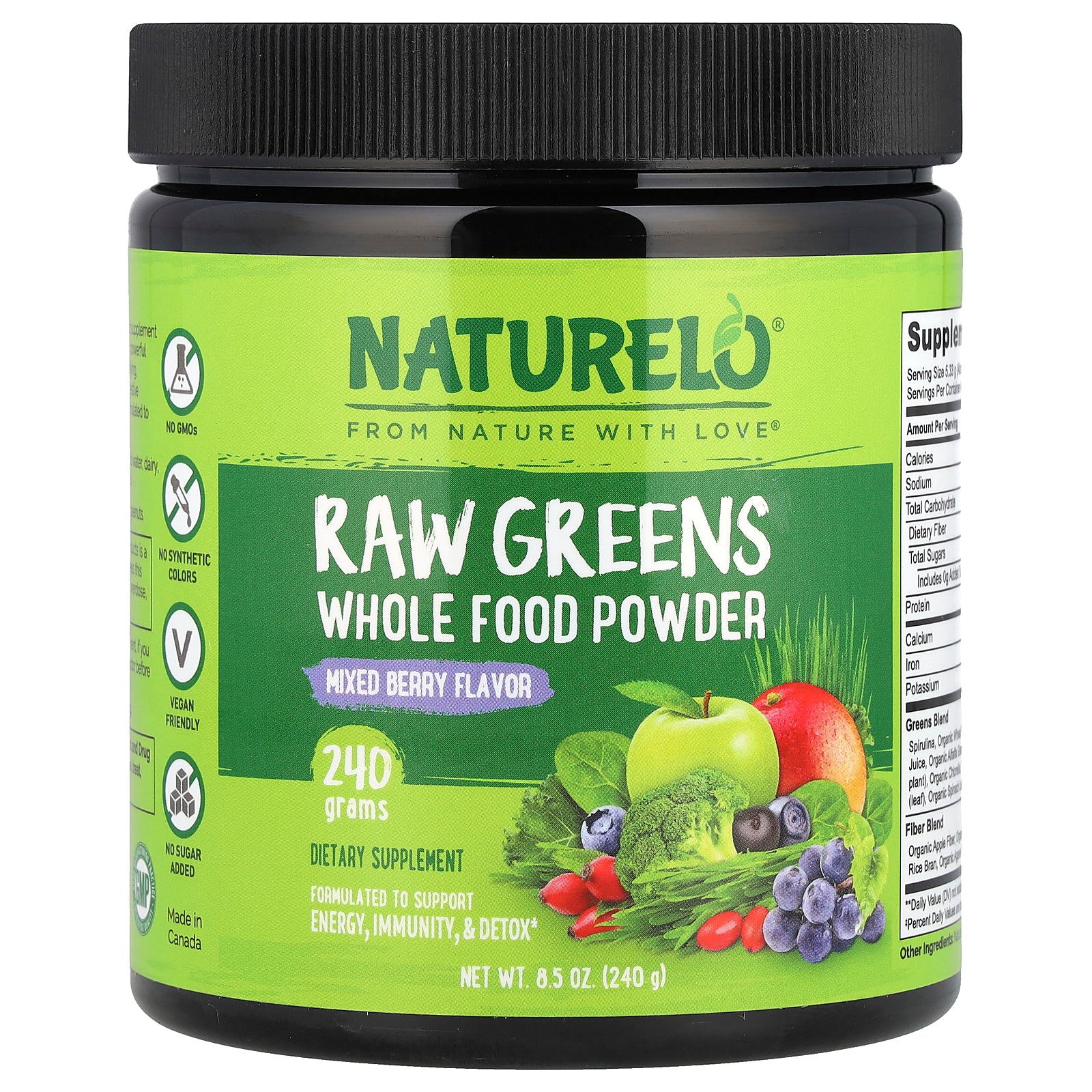 Foto 1 | Suplemento Naturelo, Verduras Crudas, Alimentos Integrales En Polvo, Mezcla De Bayas - Venta Internacional.