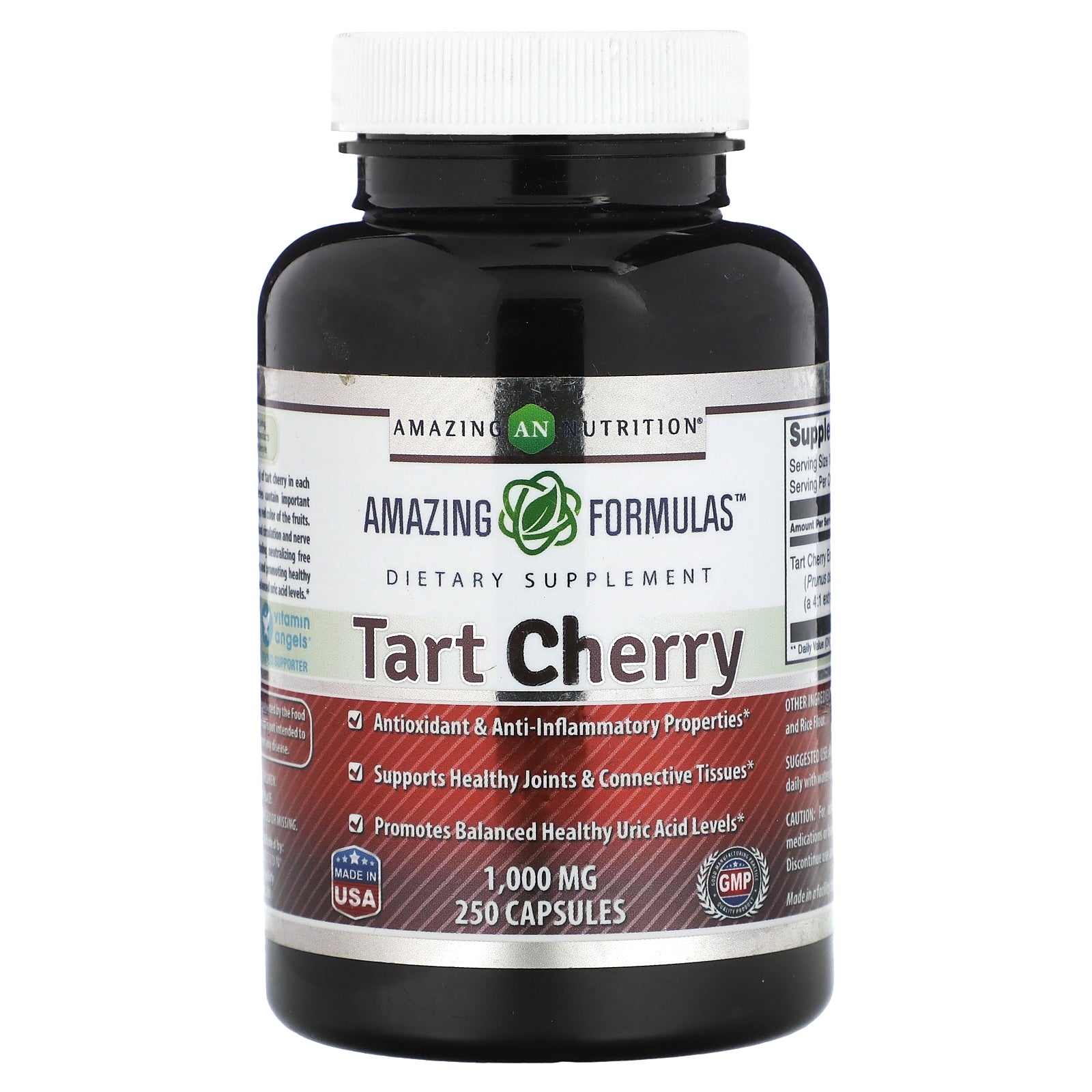 Foto 2 pulgar | Suplemento Amazing Nutrition Tart Cherry 1000 Mg 250 Cápsulas - Venta Internacional.