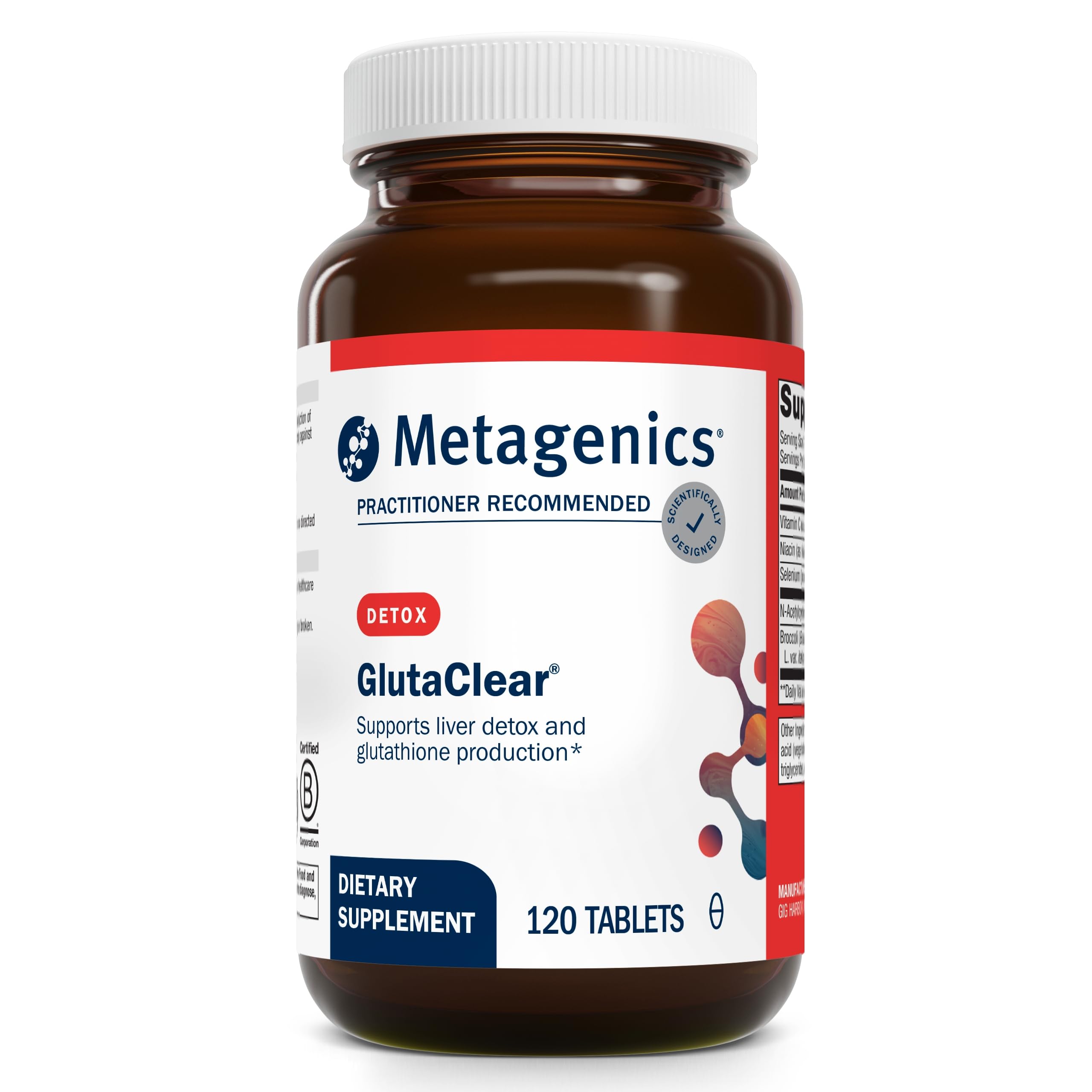 Foto 2 pulgar | Suplemento Metagenics Glutaclear 750 Mg De Niacina 120 Comprimidos - Venta Internacional.