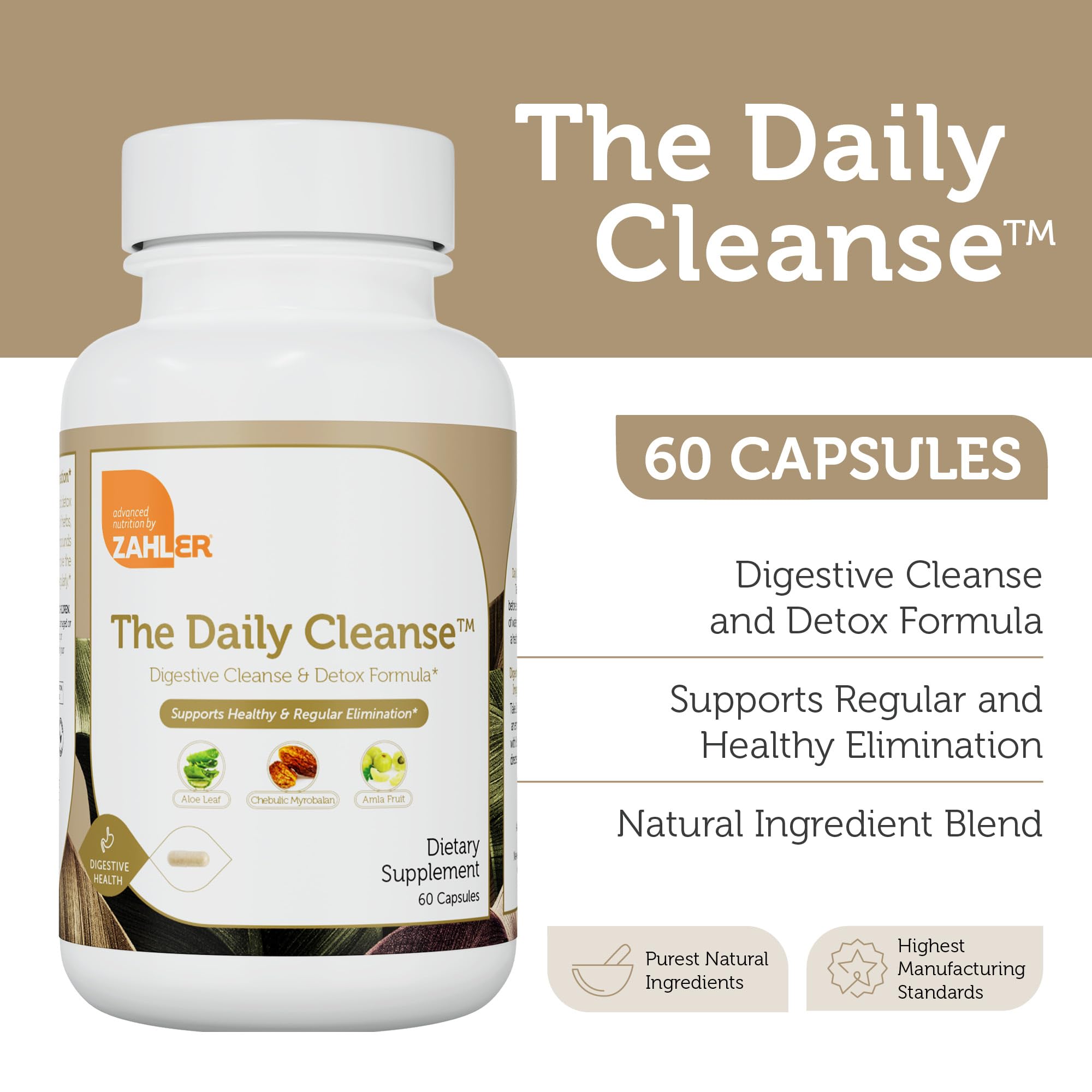 Foto 3 pulgar | Suplemento Zahler Daily Cleanse Digestive Detox 60 Cápsulas - Venta Internacional.