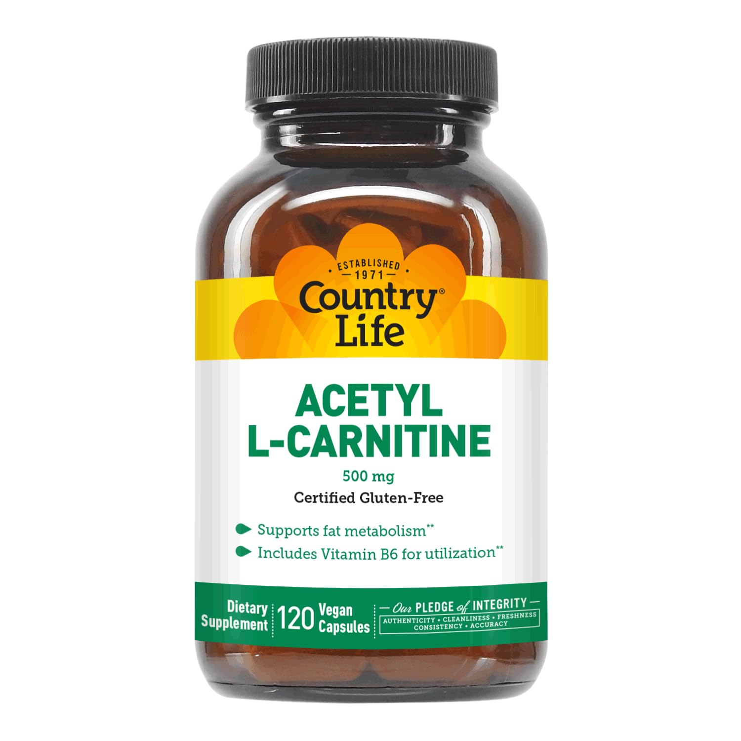 Foto 1 | Suplemento Country Life Acetil L-carnitina 500 Mg Con B-6 120 Cápsulas - Venta Internacional.