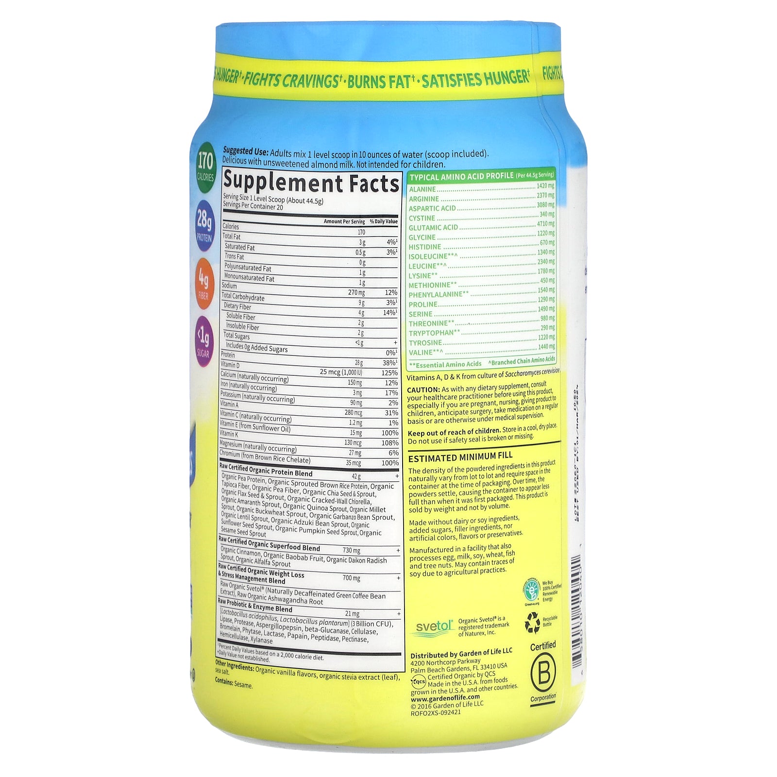 Foto 3 pulgar | Proteína En Polvo Garden Of Life Raw Organic Fit 890g - Venta Internacional.