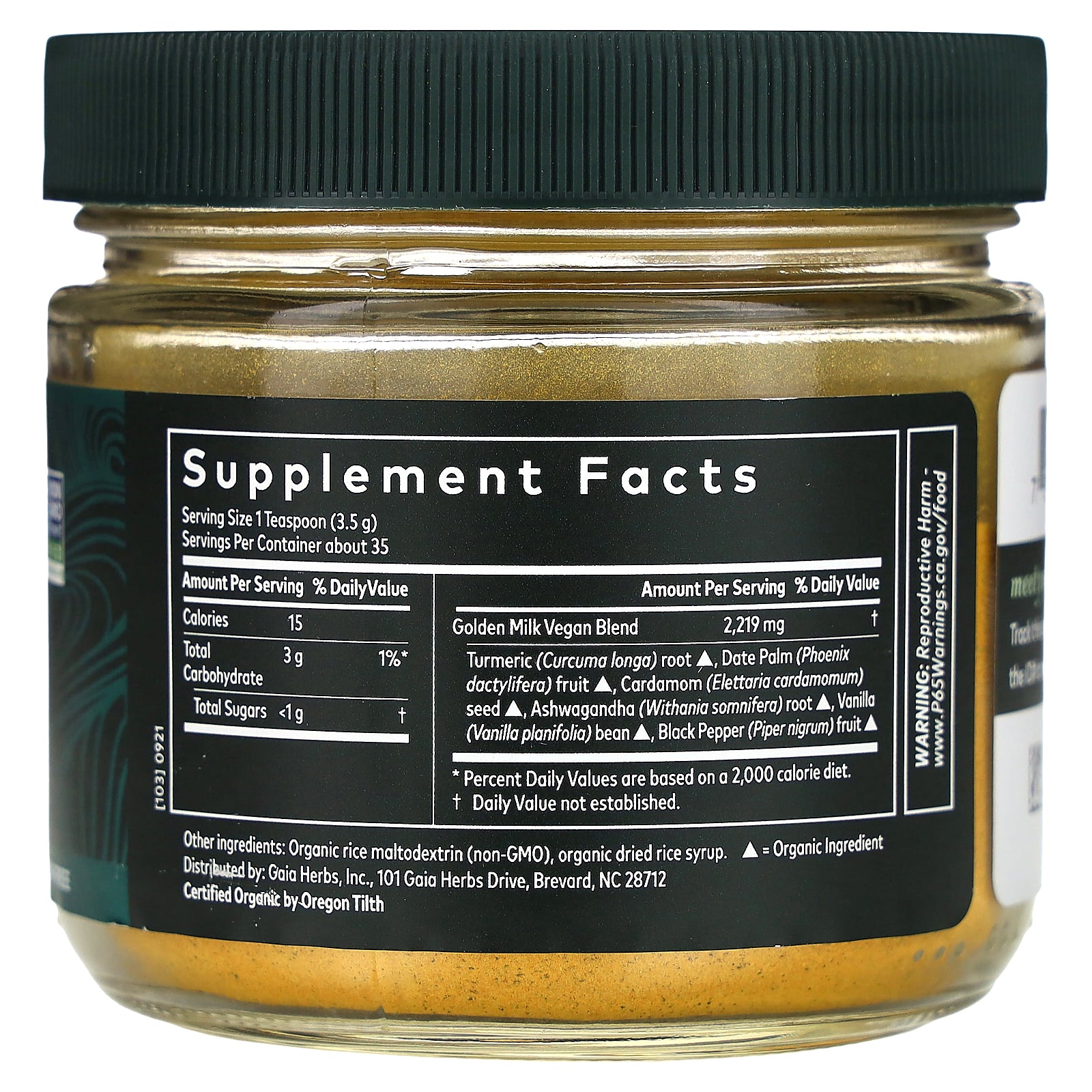 Foto 3 pulgar | Suplemento Gaia Herbs Golden Milk 125 Ml (123 G) - Venta Internacional.