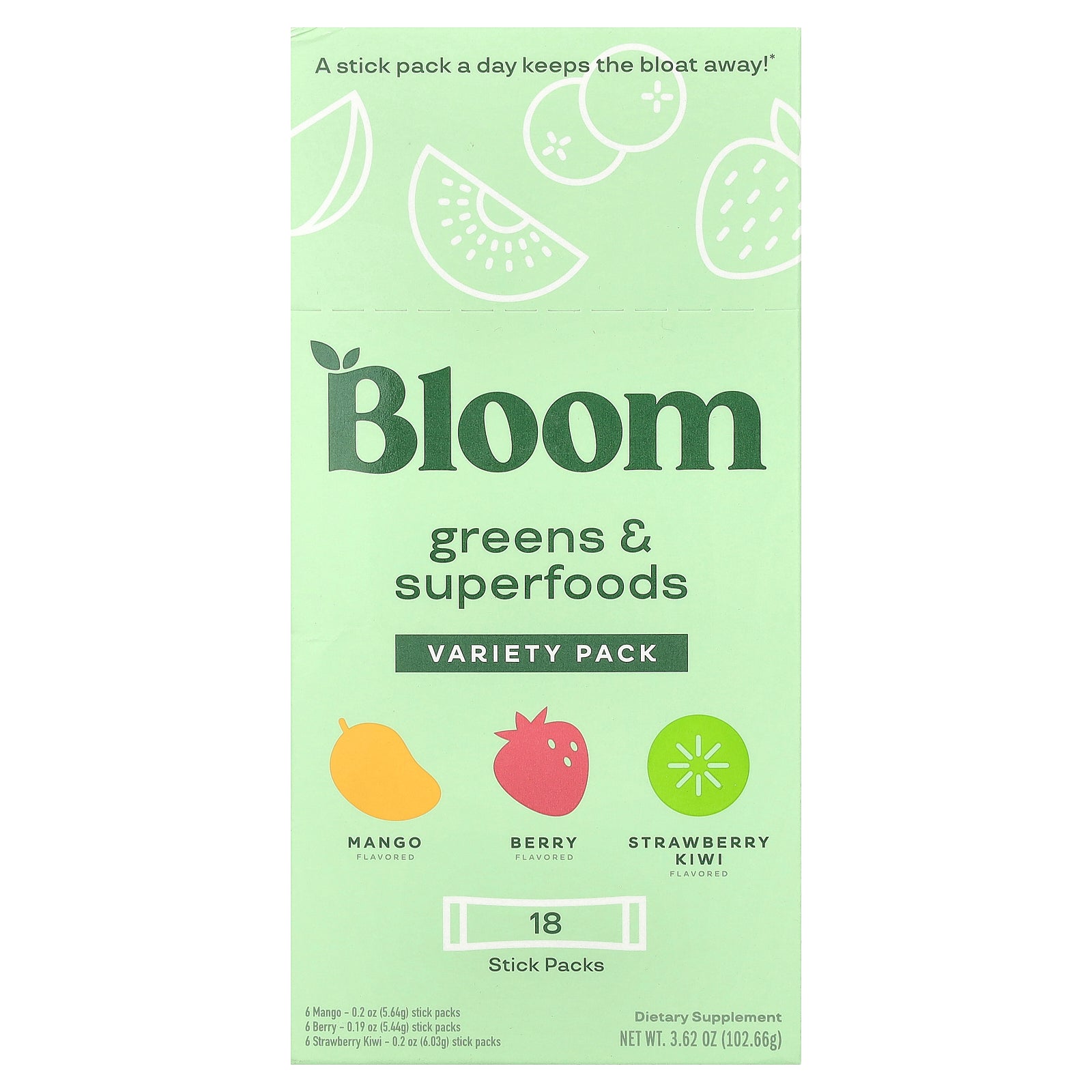Foto 2 pulgar | Paquete Variado Supplement Bloom Greens & Superfoods, 18 X 102,36 G - Venta Internacional.