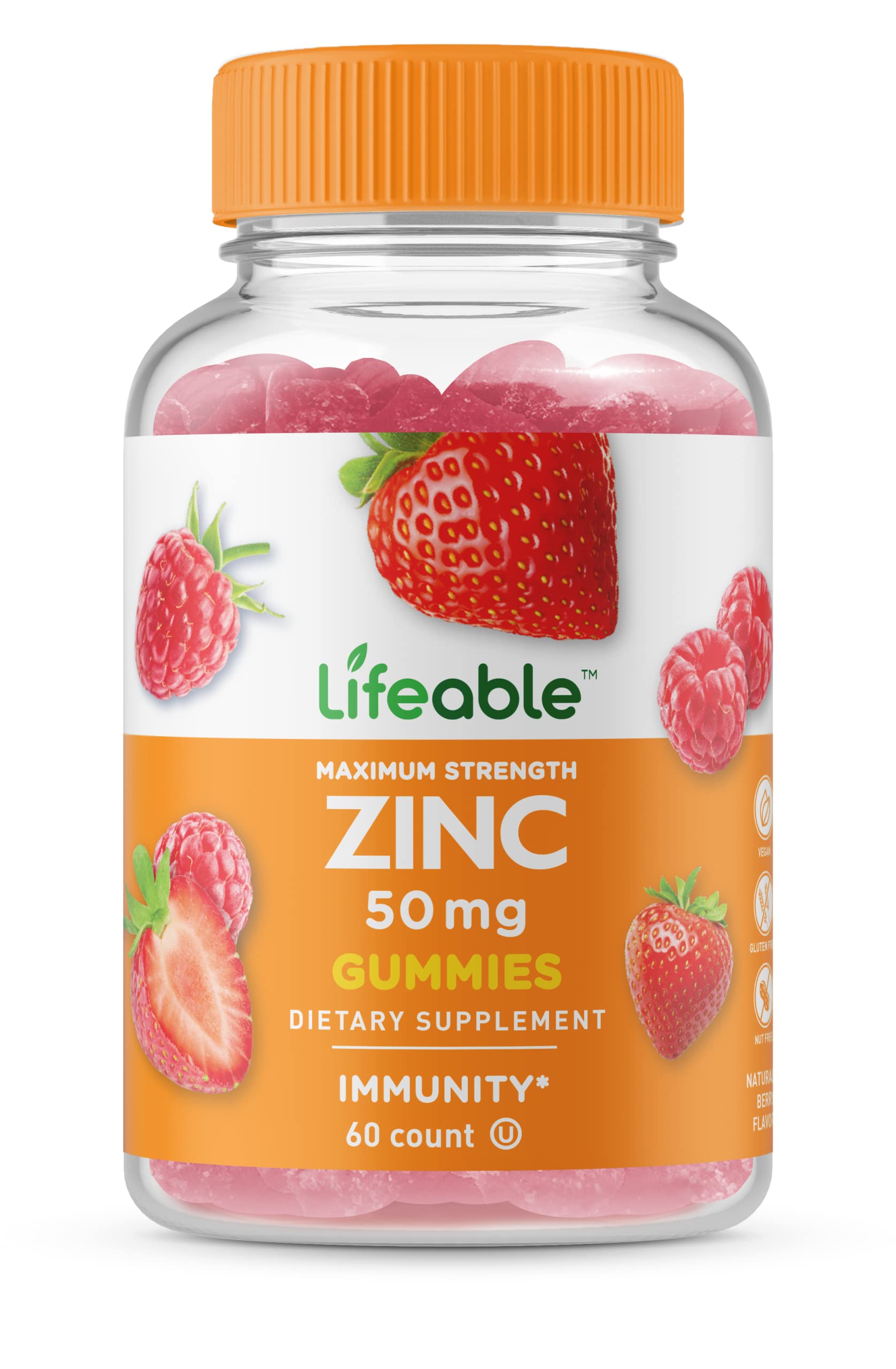 Foto 2 pulgar | Gomitas Supplement Lifeable Zinc De 50 Mg, 60 Unidades - Venta Internacional.