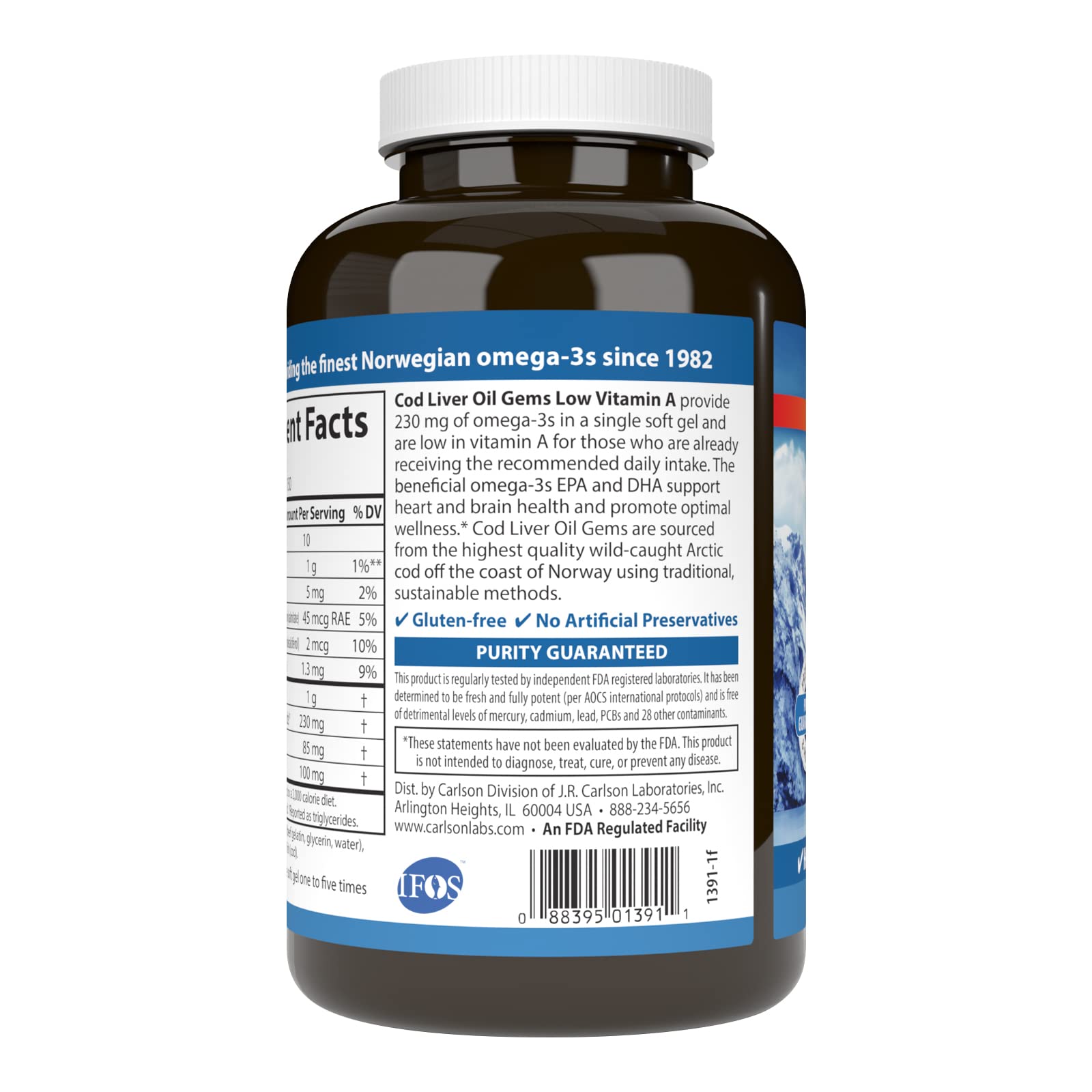 Foto 4 pulgar | Suplemento Carlson Bod Liver Oil Gems 150 Cápsulas Blandas - Venta Internacional.