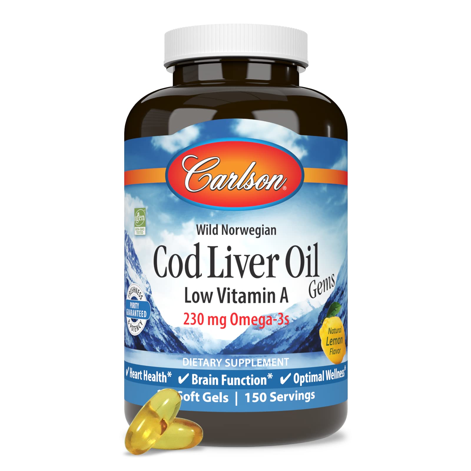 Foto 6 pulgar | Suplemento Carlson Bod Liver Oil Gems 150 Cápsulas Blandas - Venta Internacional.