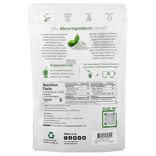 Foto 2 | Microingredientes Orgánicos De Extracto De Stevia En Polvo, 227 G - Venta Internacional.