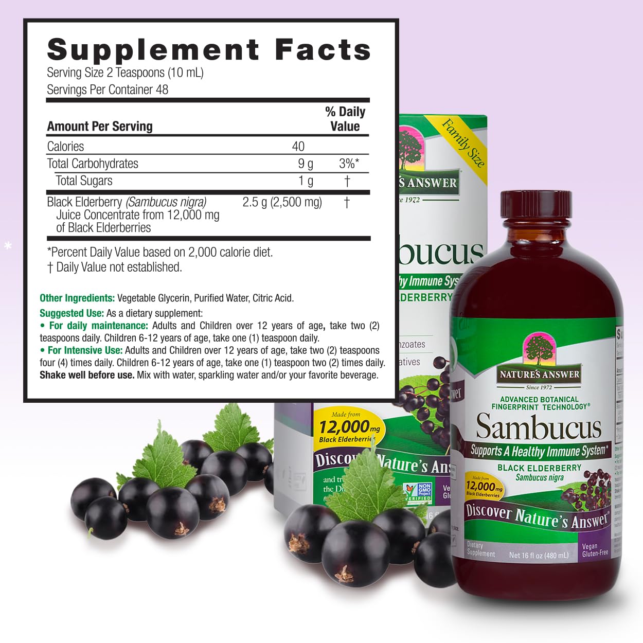 Foto 4 pulgar | Suplemento Nature's Answer Jarabe de Saúco 480 Ml - Venta Internacional