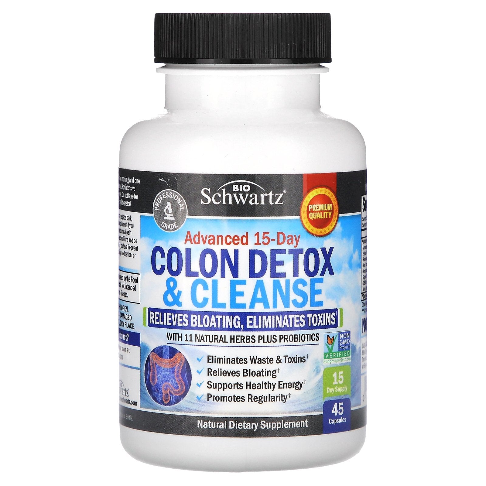 Foto 2 pulgar | Colon Detox & Cleanse Bioschwartz Advanced, 15 Días, 45 Cápsulas - Venta Internacional.