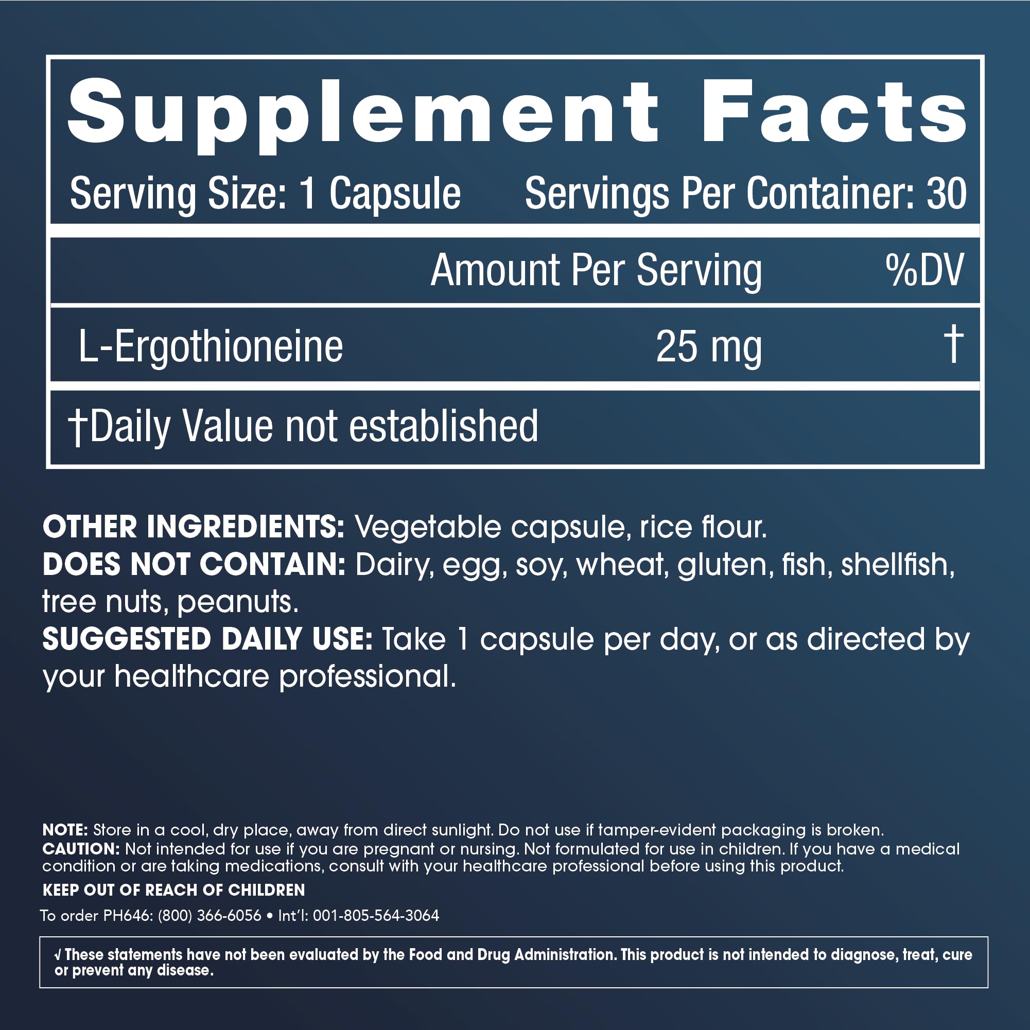 Foto 5 pulgar | Suplemento Prohealth De Ergotioneína 5 Veces Más Fuerte, 25 Mg, 30 Porciones - Venta Internacional.