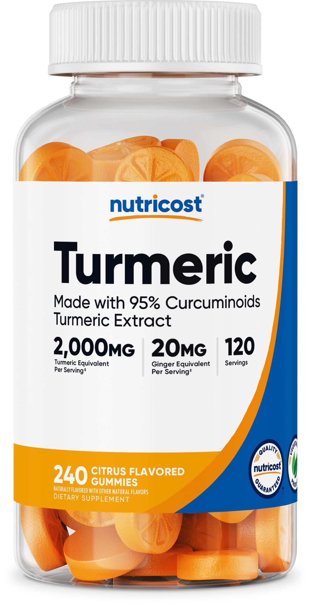 Foto 1 | Suplemento Nutricost Turmeric Gummies 240 Con Sabor Cítrico - Venta Internacional.