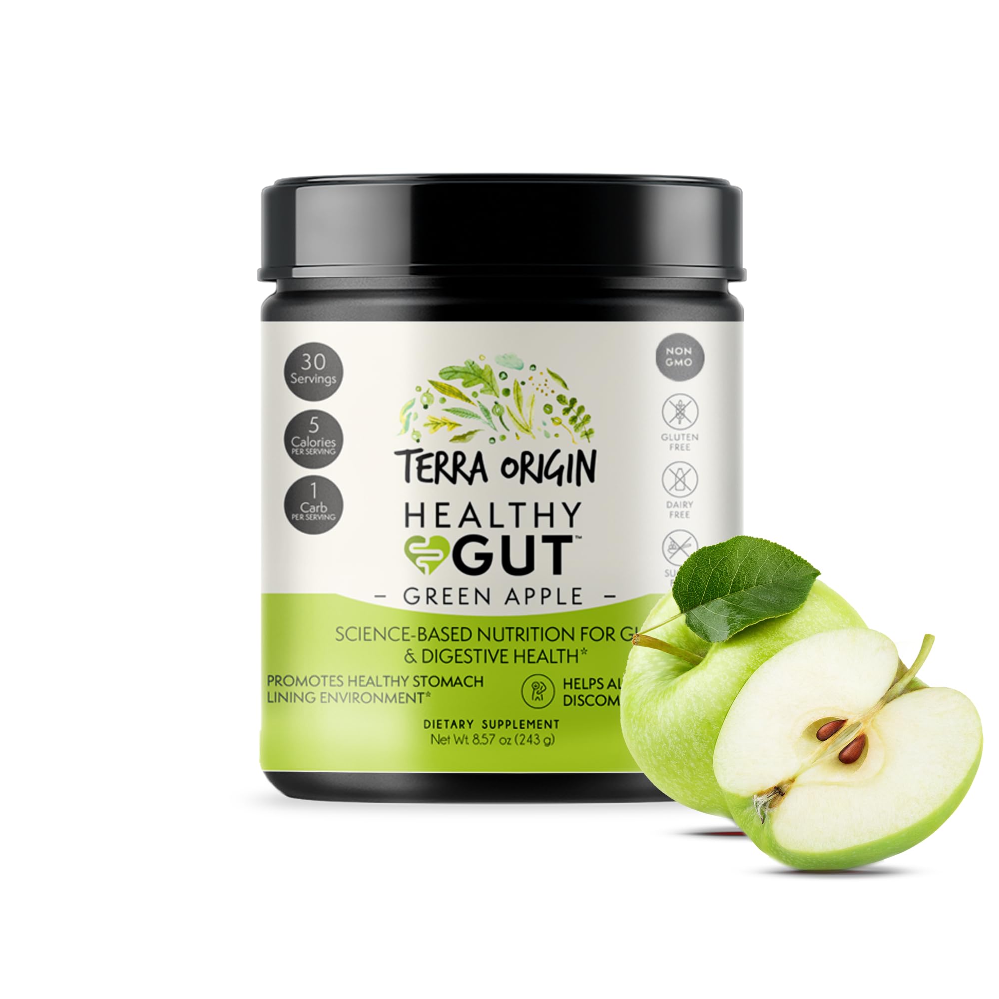 Foto 2 pulgar | Suplemento Terra Origin Healthy Gut Green Apple 30 Porciones - Venta Internacional.