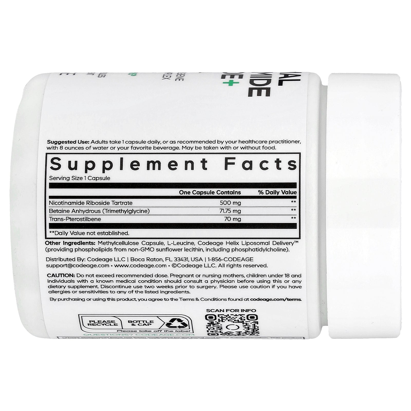 Foto 3 pulgar | Suplemento Codeage Liposomal Nicotinamide Riboside+ 60 Cápsulas - Venta Internacional.