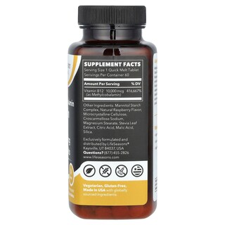 Foto 2 | Suplemento Lifeseasons Con Metilcobalamina Y Vitamina B12, 10,000 Mcg - Venta Internacional.