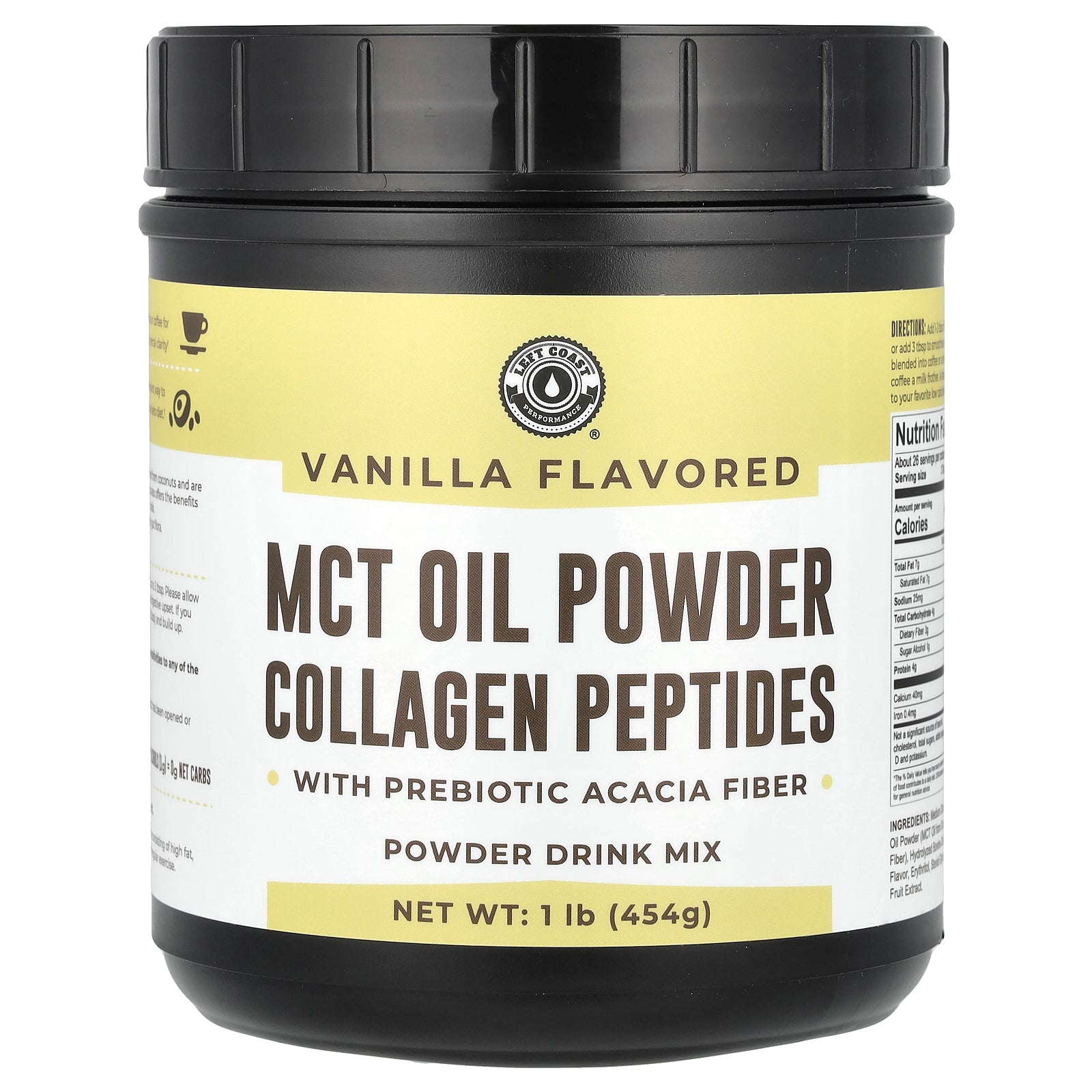 Foto 1 | Suplemento De Péptidos De Colágeno En Polvo Con Aceite Mct Left Coast Performance Con Fibra Prebióti - Venta Inter