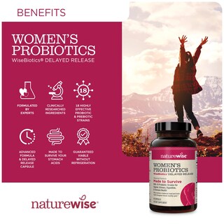 Foto 2 | Probióticos Naturewise Para Mujeres, 20 Mil Millones De Cfu, 60 Cápsulas - Venta Internacional.