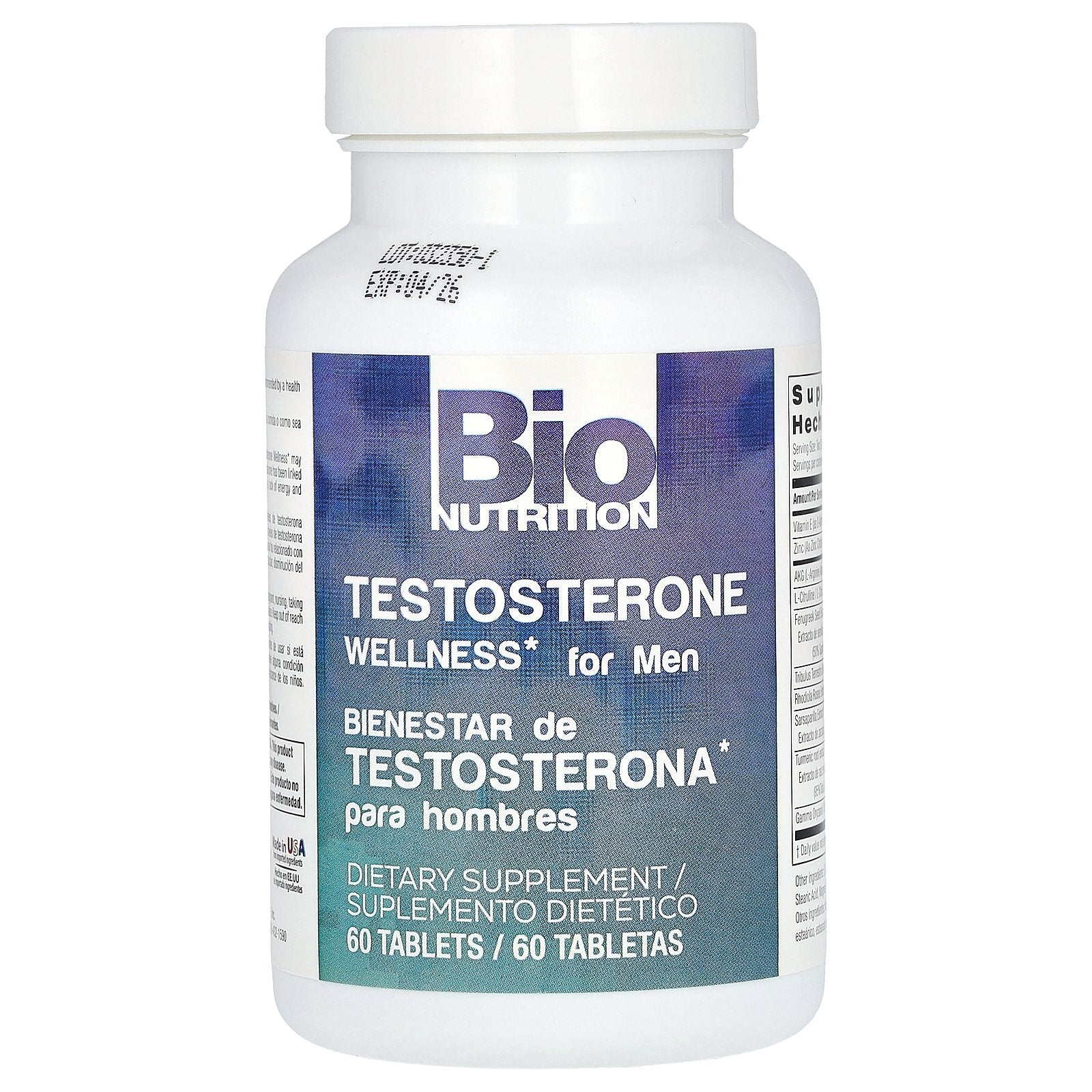 Foto 4 pulgar | Suplemento Bio Nutrition Testosterone Wellness Para Hombres 60 Comprimidos - Venta Internacional.