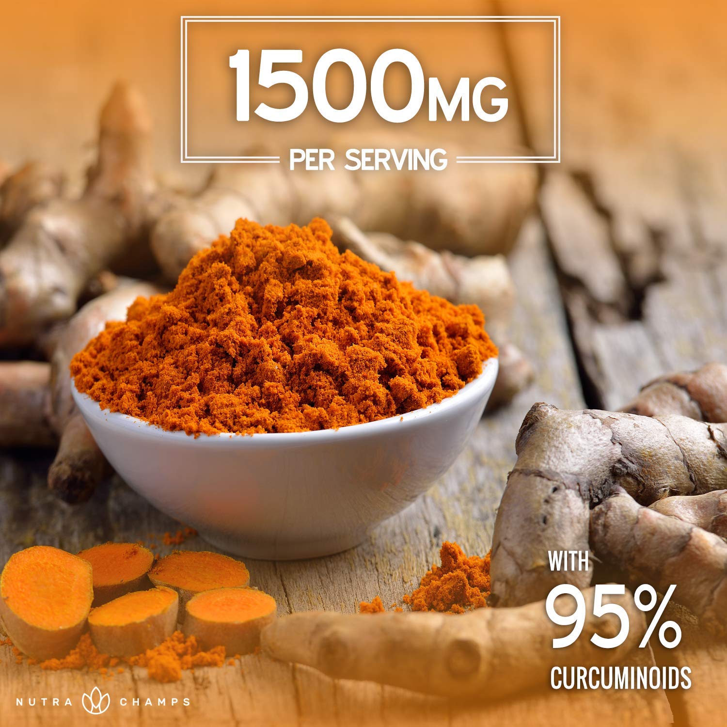 Foto 7 pulgar | Suplemento De Curcumina De Cúrcuma Nutrachamps 1500 Mg Con Pimienta Negra - Venta Internacional.