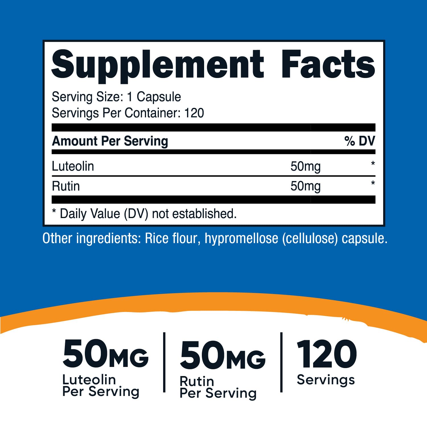 Foto 3 pulgar | Complemente La Luteolina Nutricost Con Complejo De Rutina De 100 Mg - Venta Internacional.