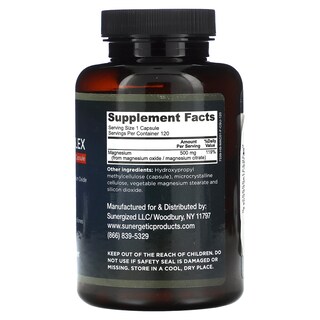 Foto 2 | Suplemento Sunergetic Magnesium Complex 500 Mg 120 Cápsulas - Venta Internacional.