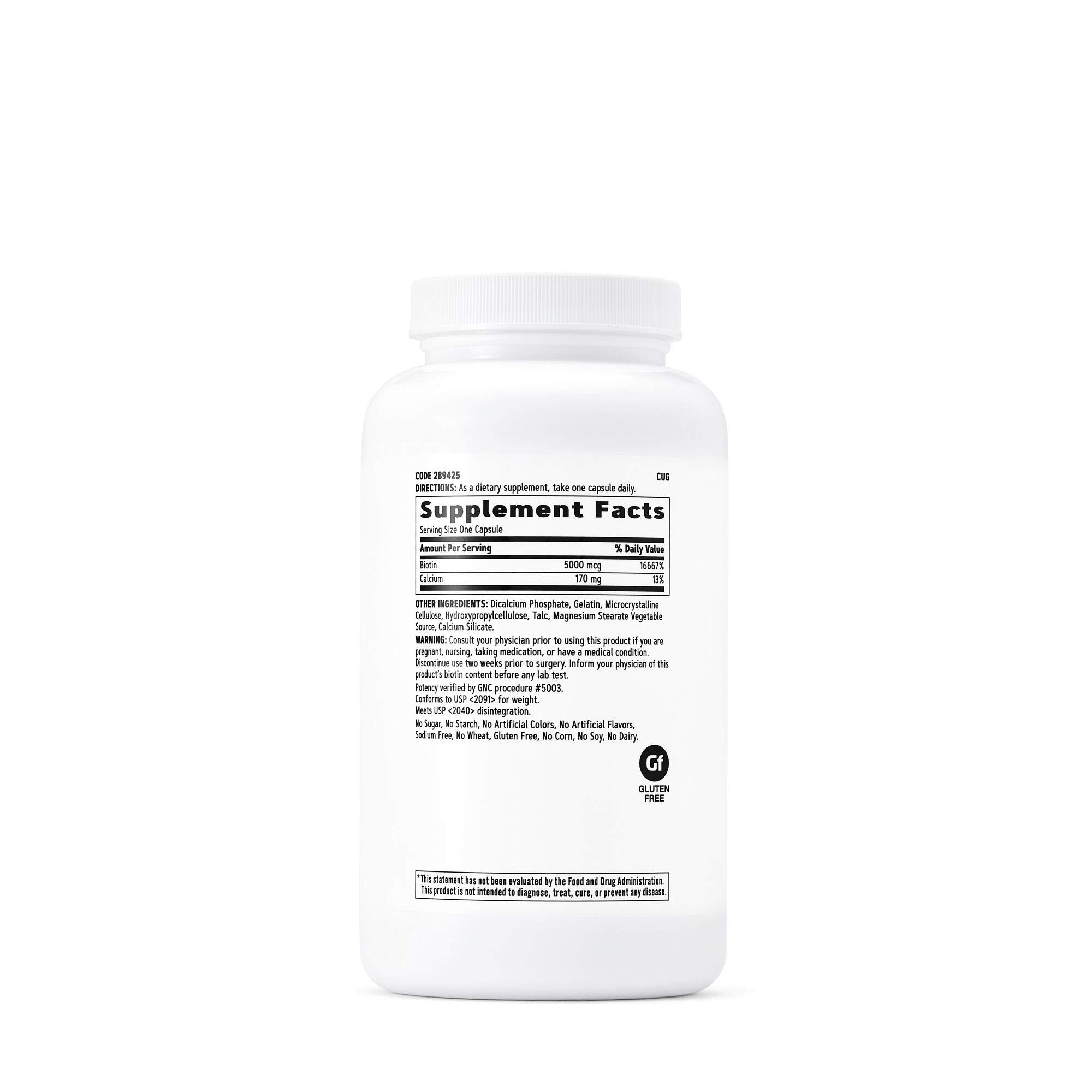 Foto 3 pulgar | El Suplemento De Biotina Gnc De 5000 Mcg Apoya La Salud Del Cabello, La Piel Y Las Uñas - Venta Internacional.