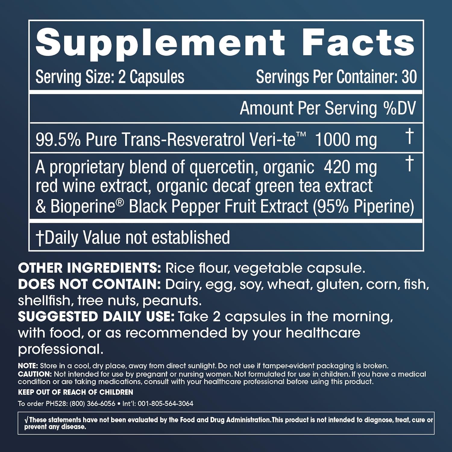 Foto 7 pulgar | Suplemento Prohealth Resveratrol 1000 Mg Con Quercetina 60 Cápsulas - Venta Internacional.