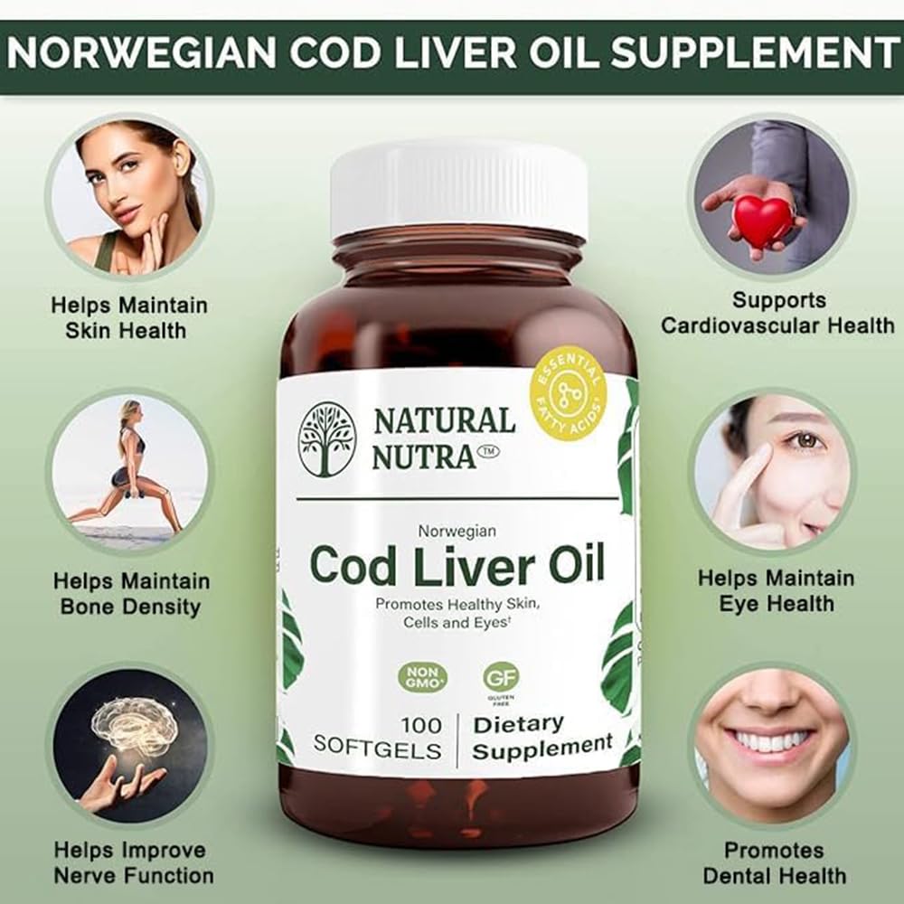 Foto 4 pulgar | Suplemento Natural De Aceite De Hígado De Bacalao Noruego Nutra, 100 Cápsulas Blandas - Venta Internacional.