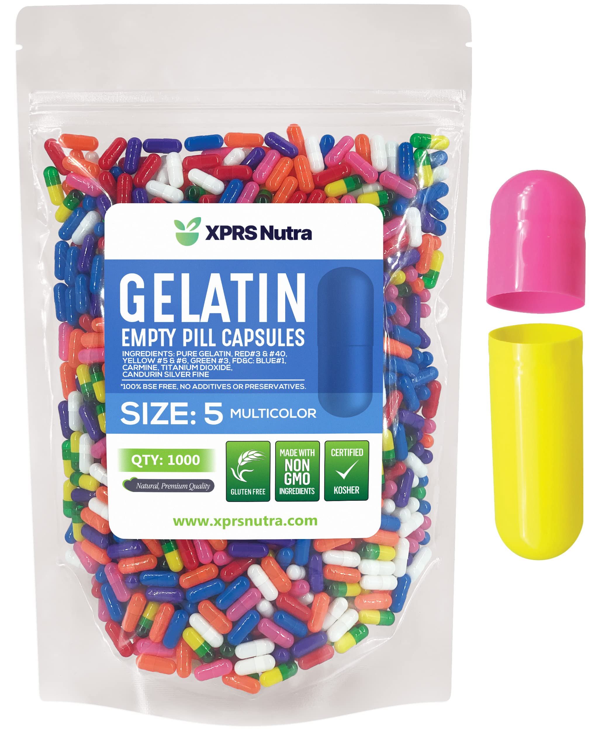 Foto 2 pulgar | Cápsulas Vacías Xprs Nutra Tamaño 5, 1000 Unidades De Gelatina - Venta Internacional.