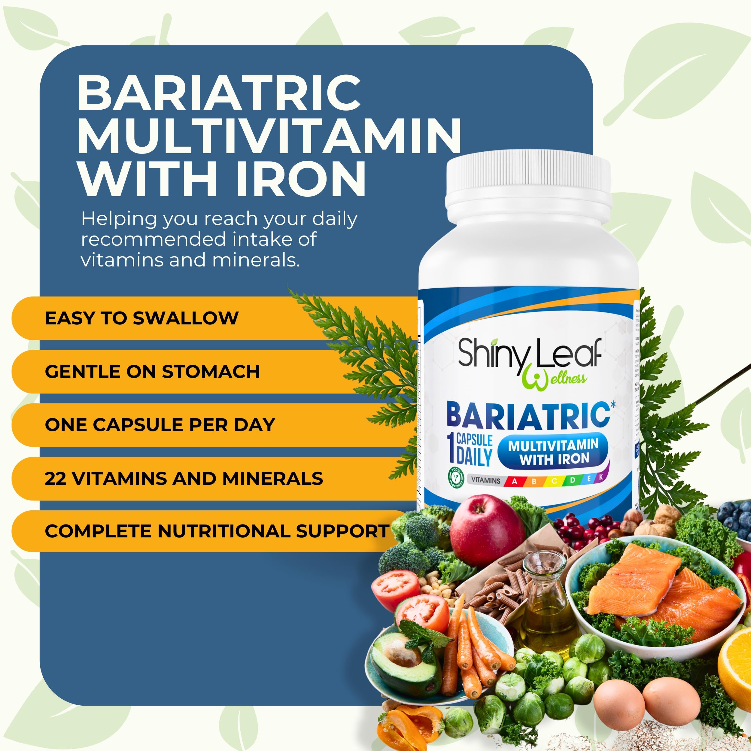 Foto 4 pulgar | Multivitamínico Bariátrico Shiny Leaf Daily 30 Cápsulas Con Hierro - Venta Internacional.