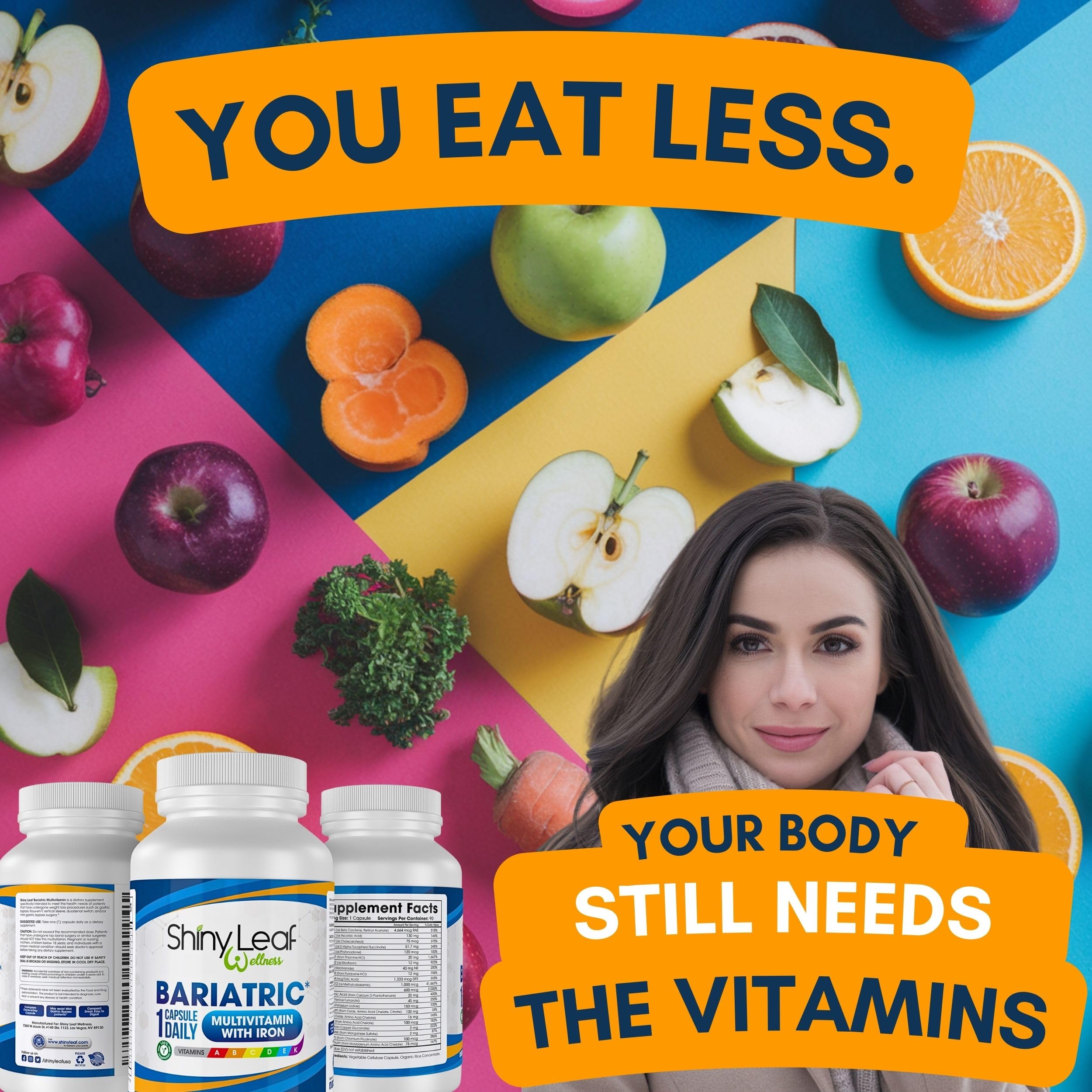 Foto 5 | Multivitamínico Bariátrico Shiny Leaf Daily 30 Cápsulas Con Hierro - Venta Internacional.
