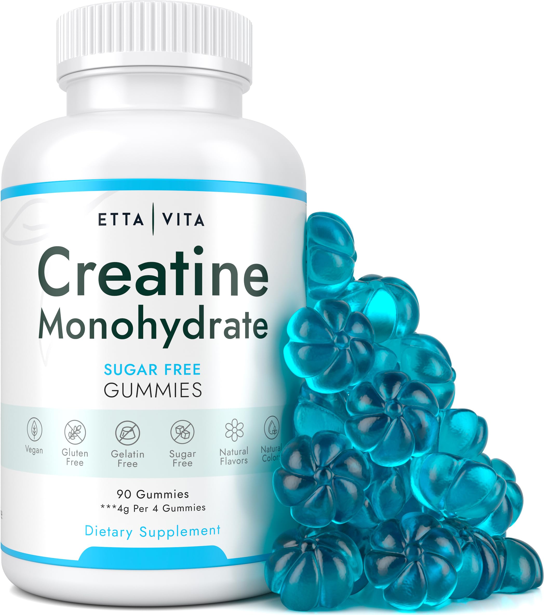 Foto 2 pulgar | Gomitas De Monohidrato De Creatina Etta Vita Sin Azúcar 60 G - Venta Internacional.