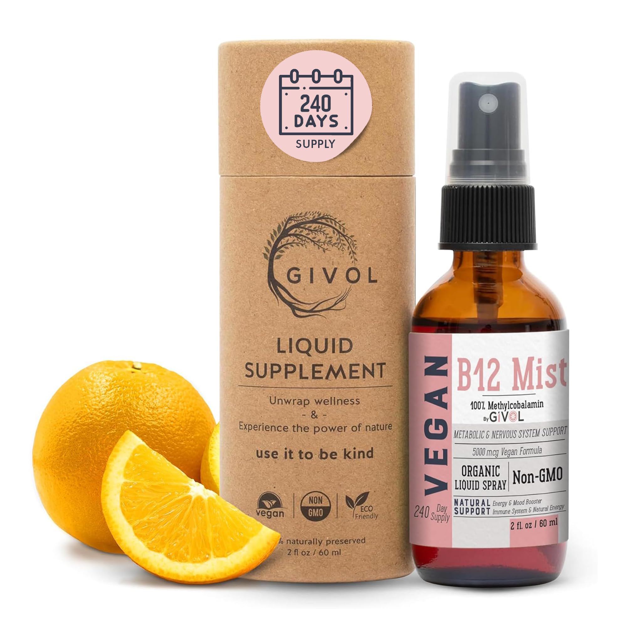 Foto 1 | Suplemento Givol De Vitamina B12 Vegana Orgánica, 5000 Mcg, 240 Ml - Venta Internacional.