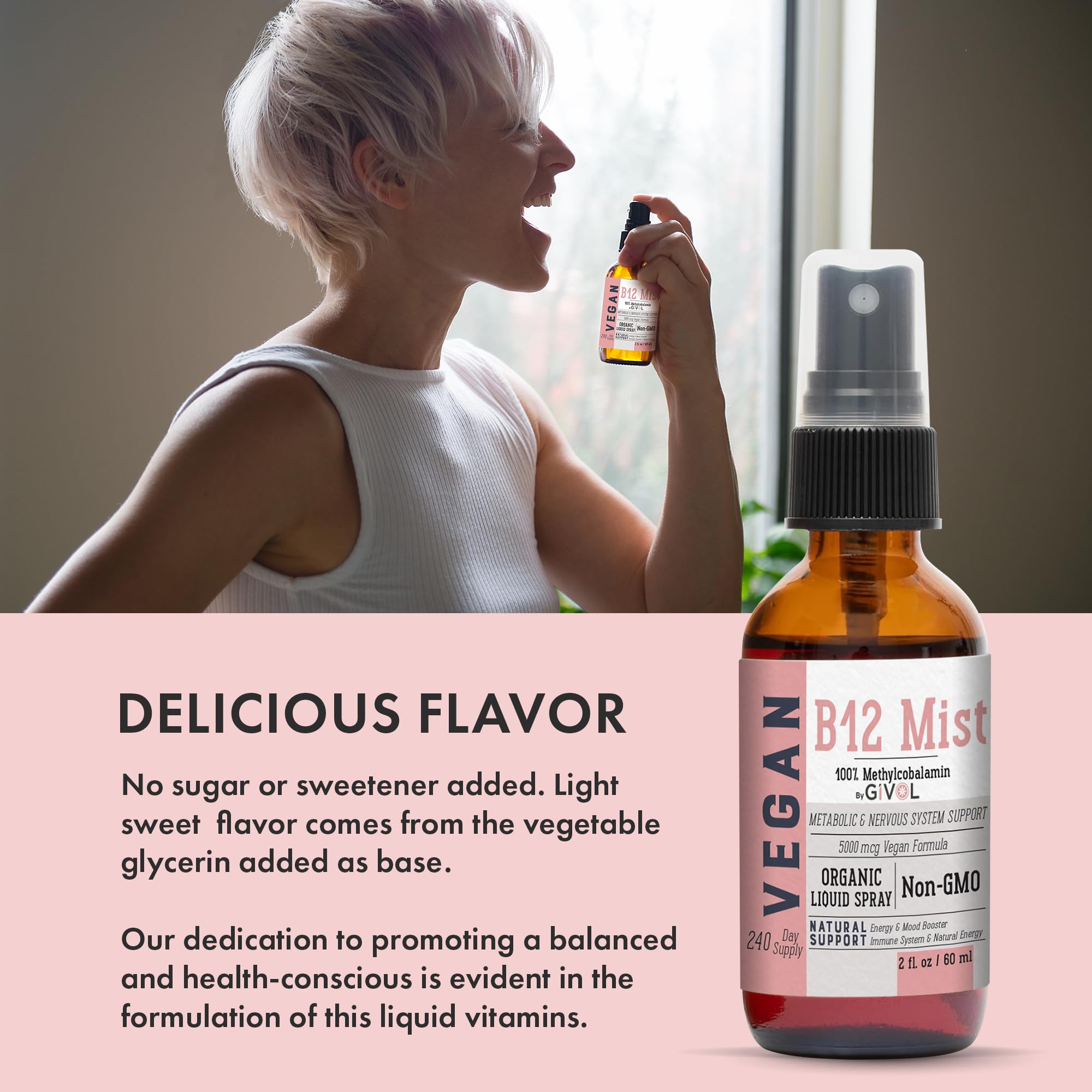 Foto 7 | Suplemento Givol De Vitamina B12 Vegana Orgánica, 5000 Mcg, 240 Ml - Venta Internacional.