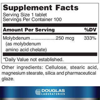 Foto 2 | Suplemento De Molibdeno De Douglas Laboratories 250 Mcg 100 Tabletas - Venta Internacional.