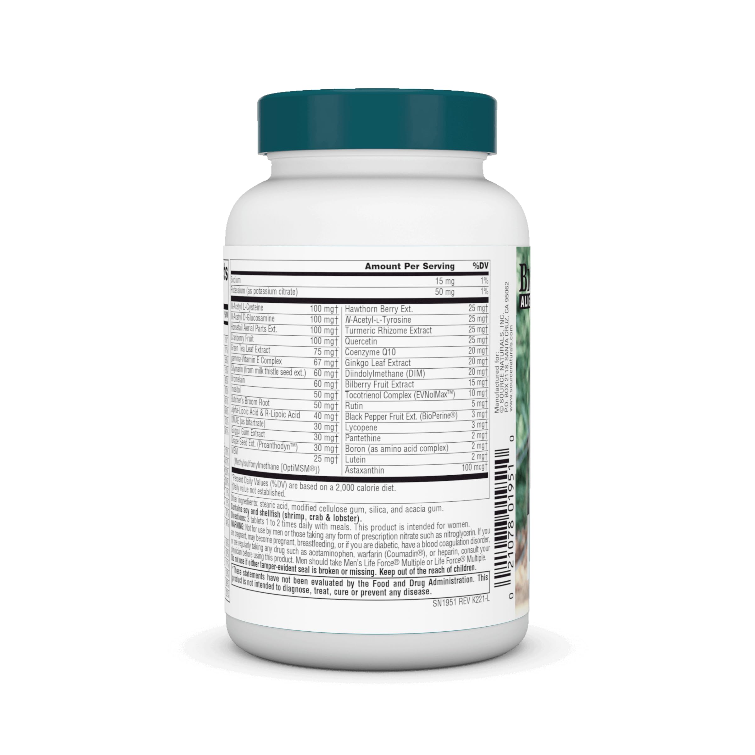 Foto 4 pulgar | Multivitamin Source Naturals Women's Life Force 45 Comprimidos - Venta Internacional.