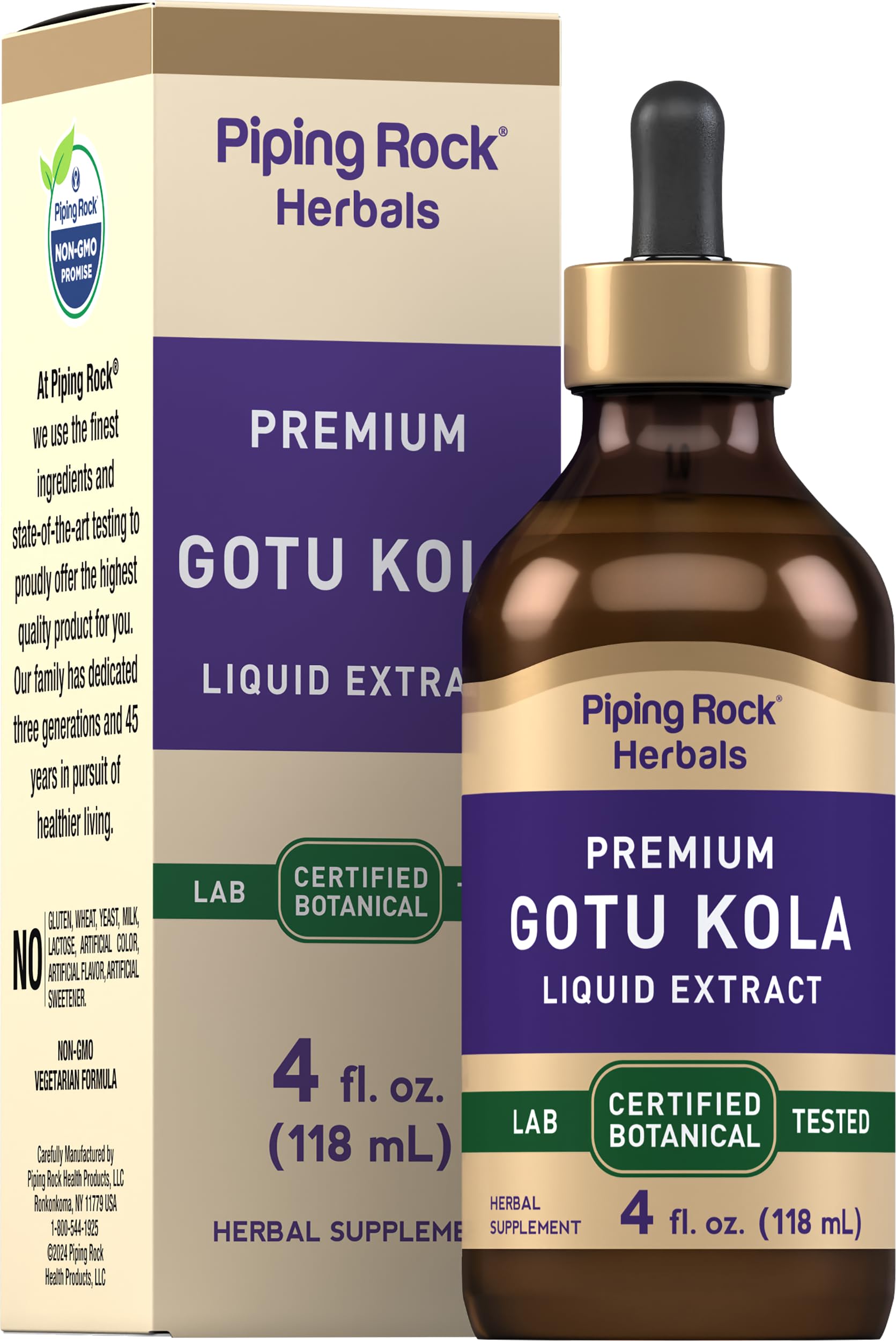 Foto 2 pulgar | Suplemento Herbal Líquido Piping Rock Gotu Kola Extract 120 Ml - Venta Internacional.