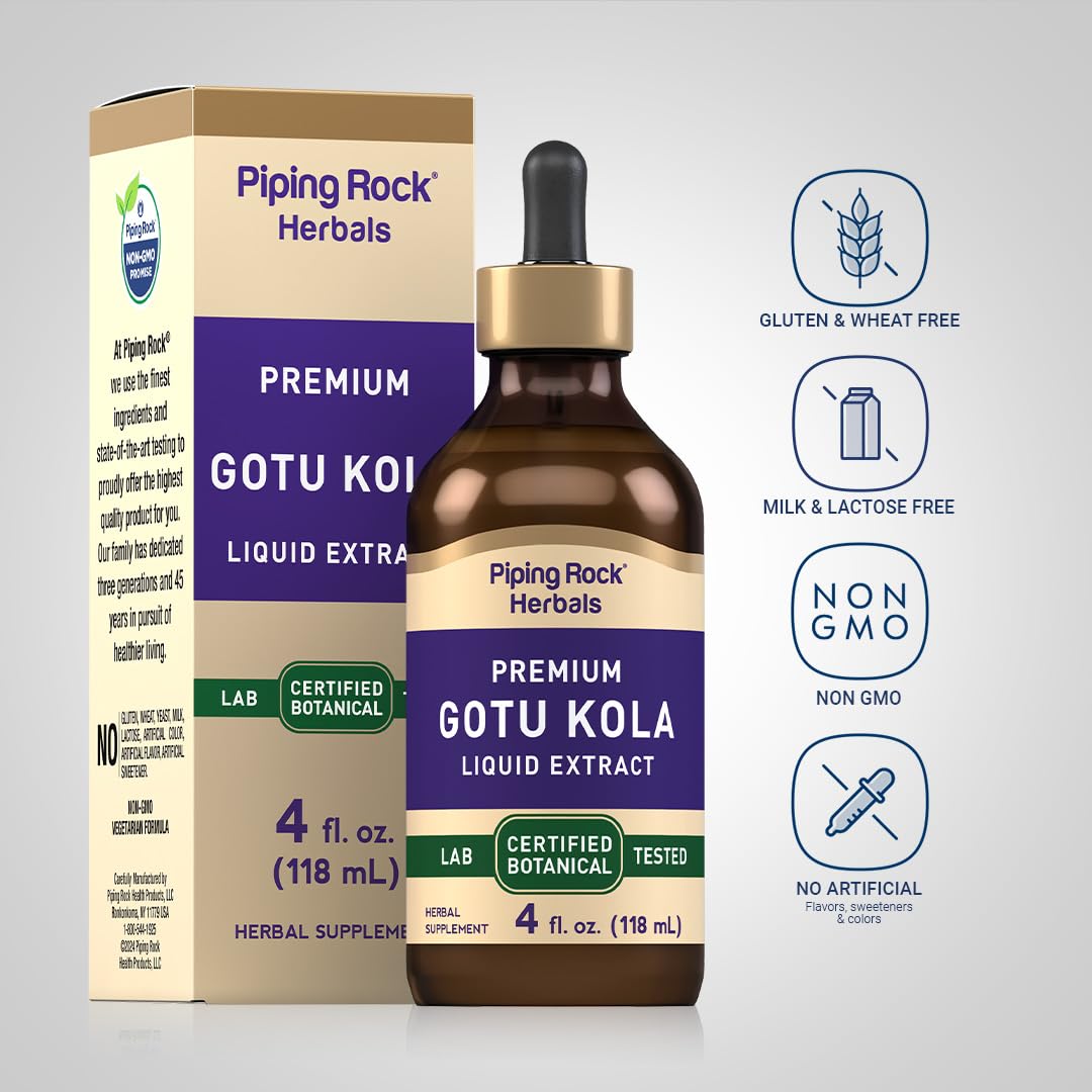 Foto 4 pulgar | Suplemento Herbal Líquido Piping Rock Gotu Kola Extract 120 Ml - Venta Internacional.