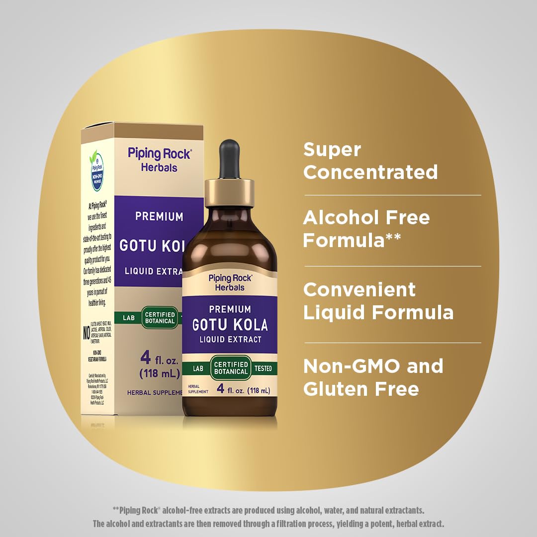 Foto 5 pulgar | Suplemento Herbal Líquido Piping Rock Gotu Kola Extract 120 Ml - Venta Internacional.