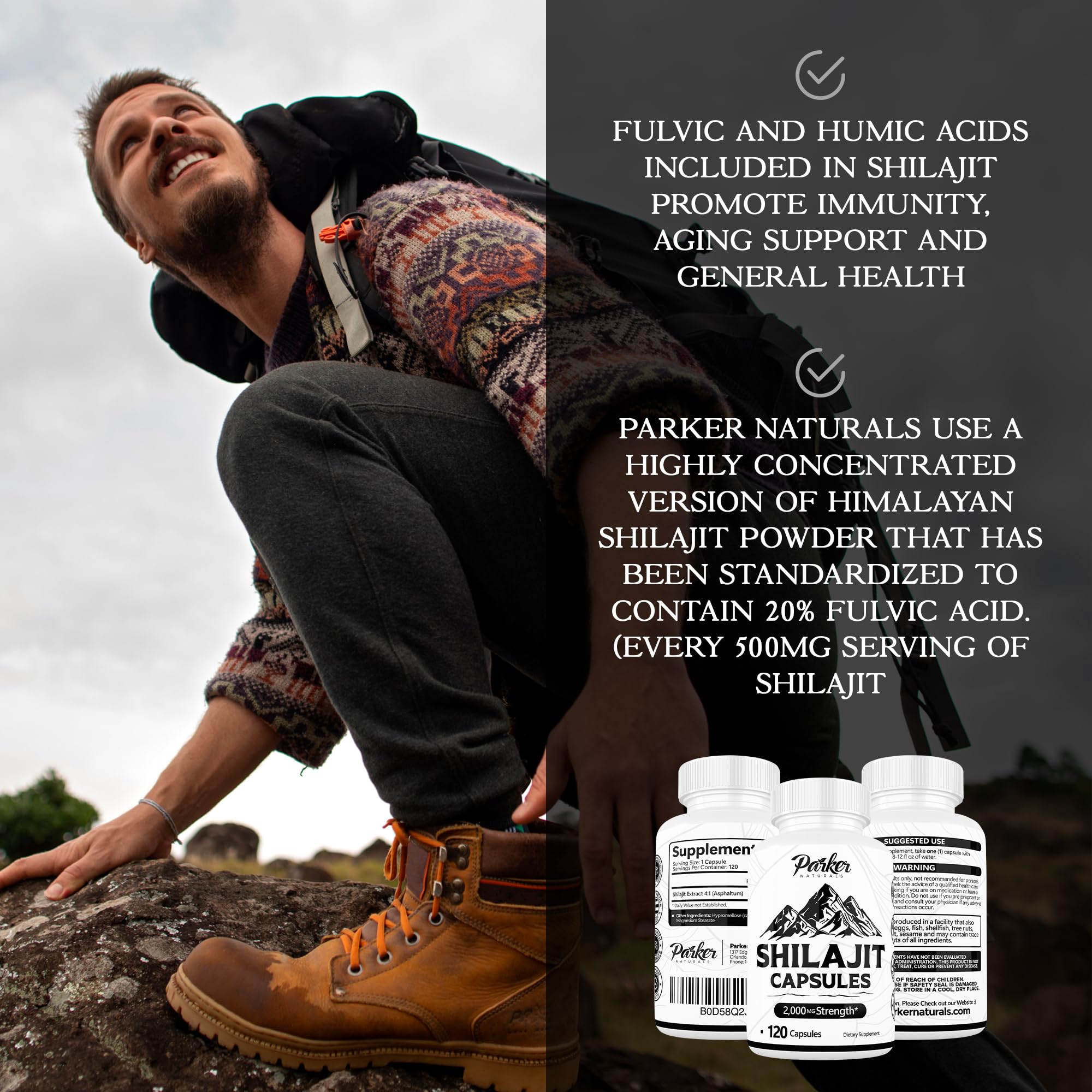 Foto 4 pulgar | Suplemento Parker Naturals De Shilajit Puro Del Himalaya, 2000 Mg - Venta Internacional.