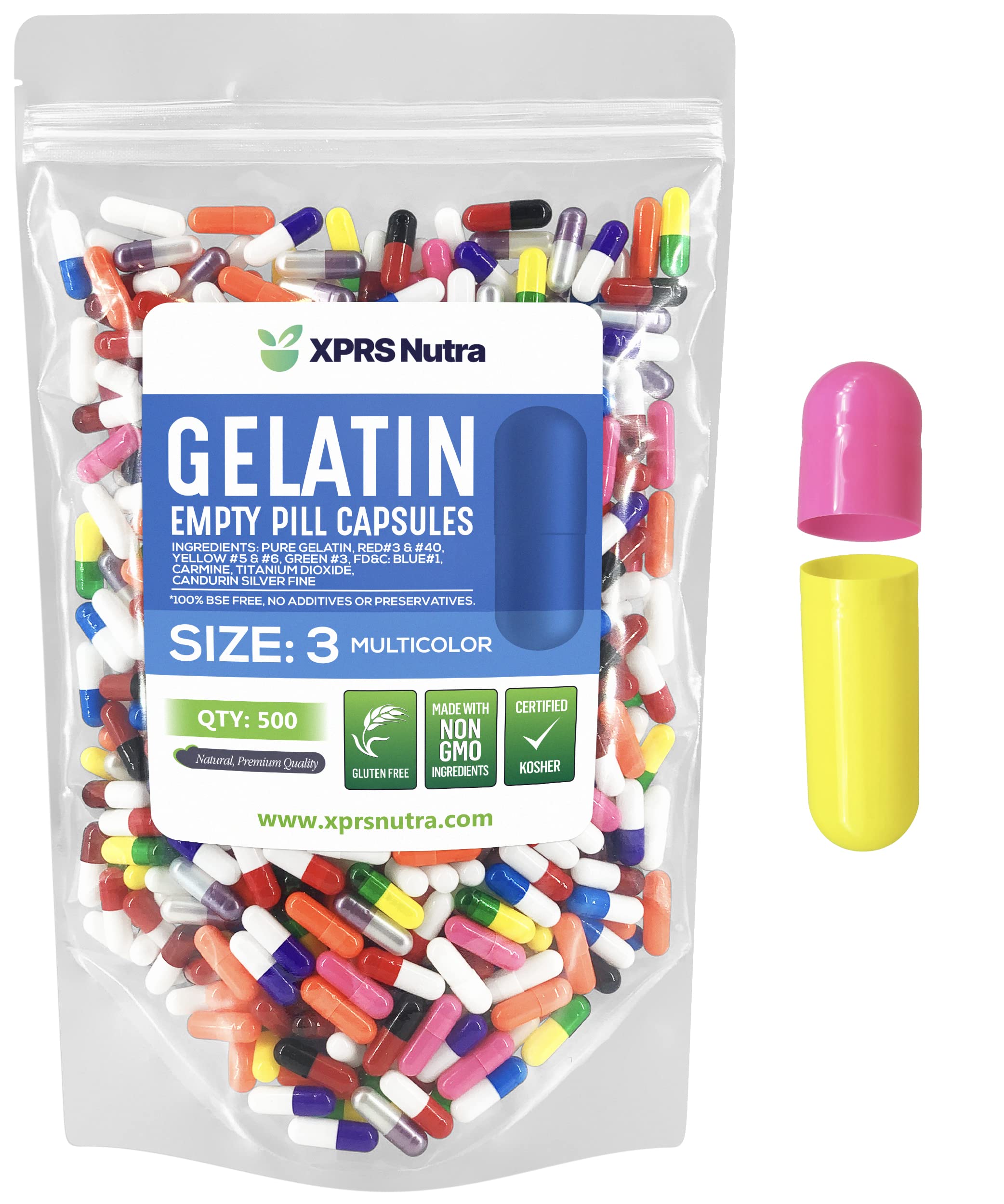 Foto 2 pulgar | Cápsulas Vacías Xprs Nutra Tamaño 3, Cápsulas De Gelatina De 500 Unidades - Venta Internacional.
